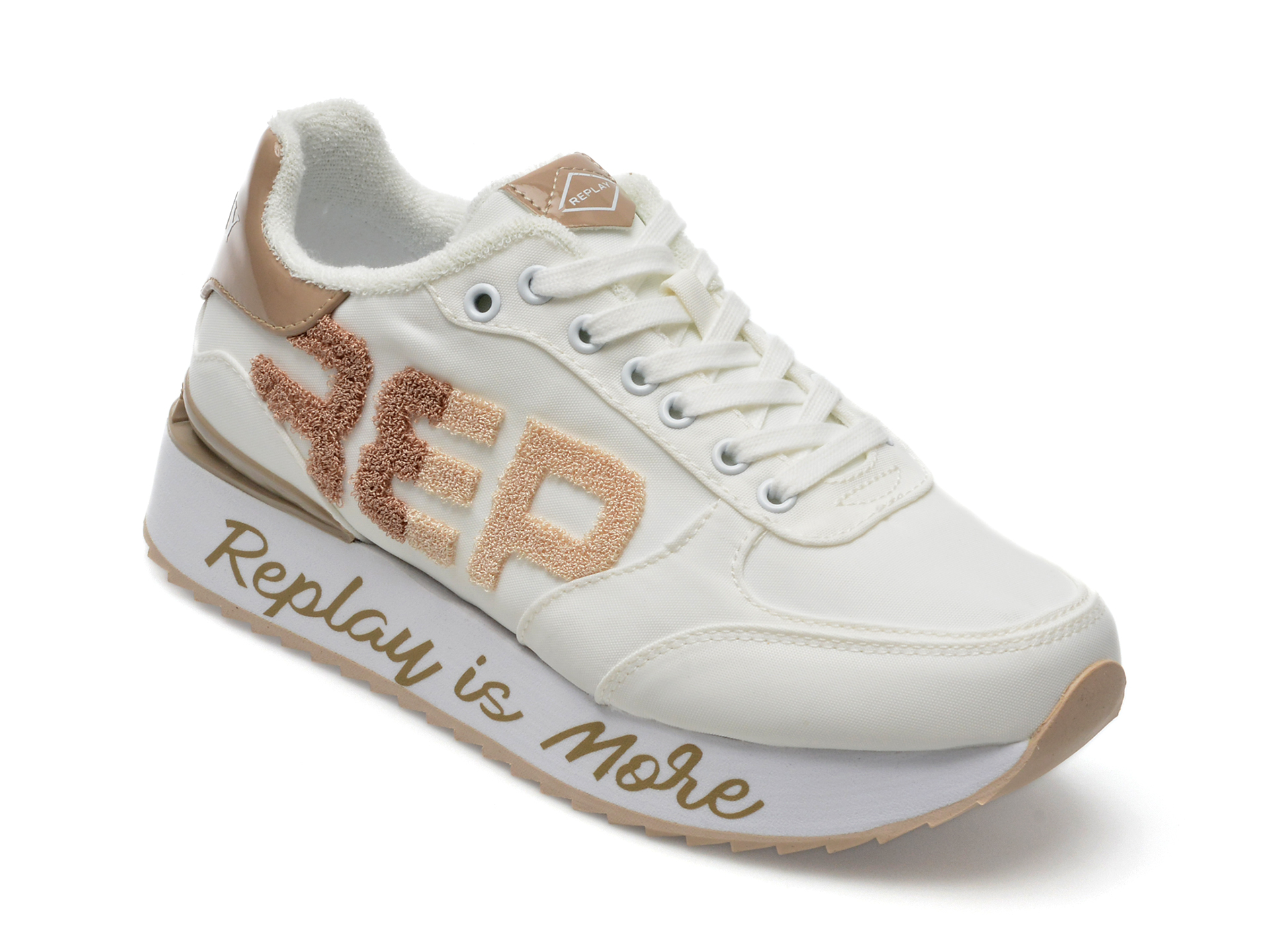 Pantofi REPLAY albi, WS6391T, din material textil /femei/pantofi imagine super redus 2022