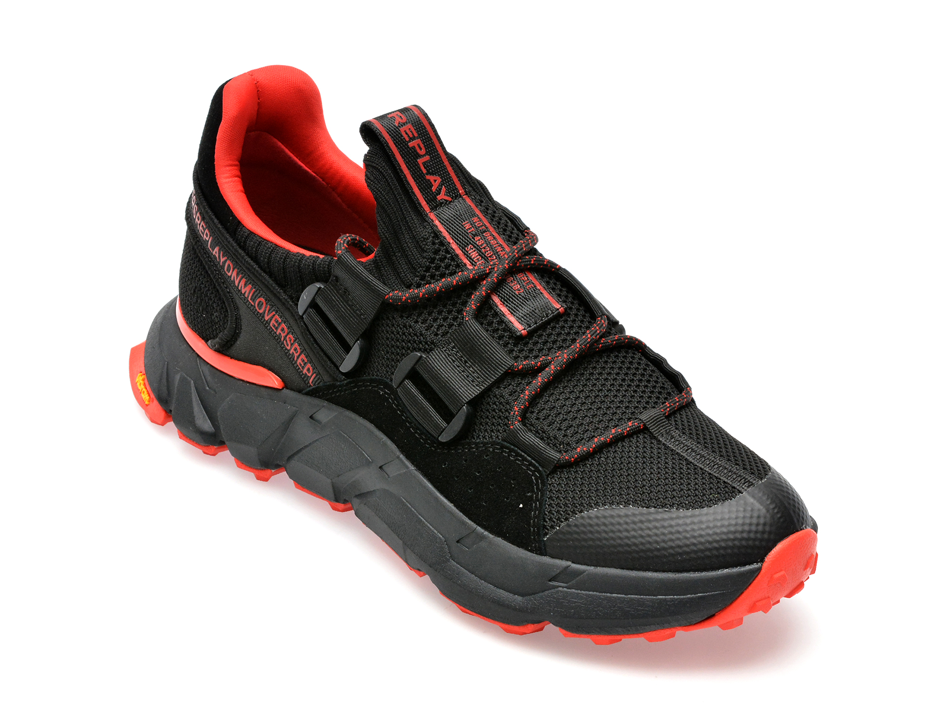Pantofi REPLAY negri, MS4G10T, din material textil /barbati/pantofi