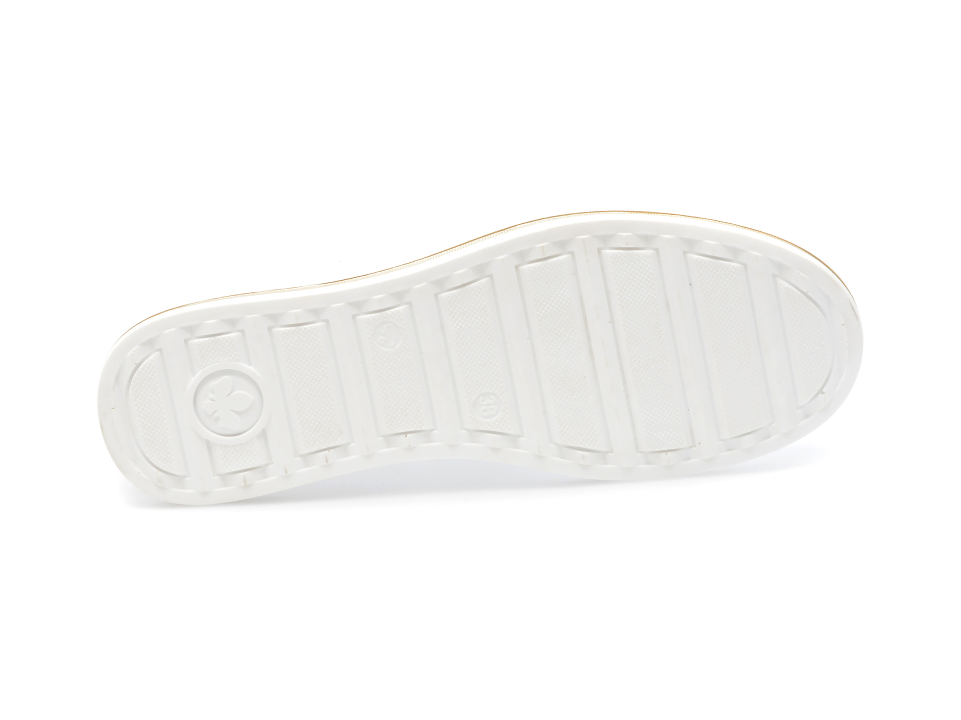 Pantofi RIEKER albi, M5950, din piele ecologica