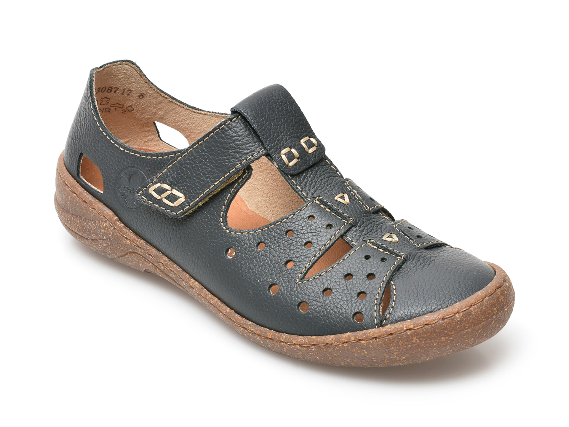 Pantofi RIEKER bleumarin, 54555, din piele naturala 2023 ❤️ Pret Super Black Friday otter.ro imagine noua 2022