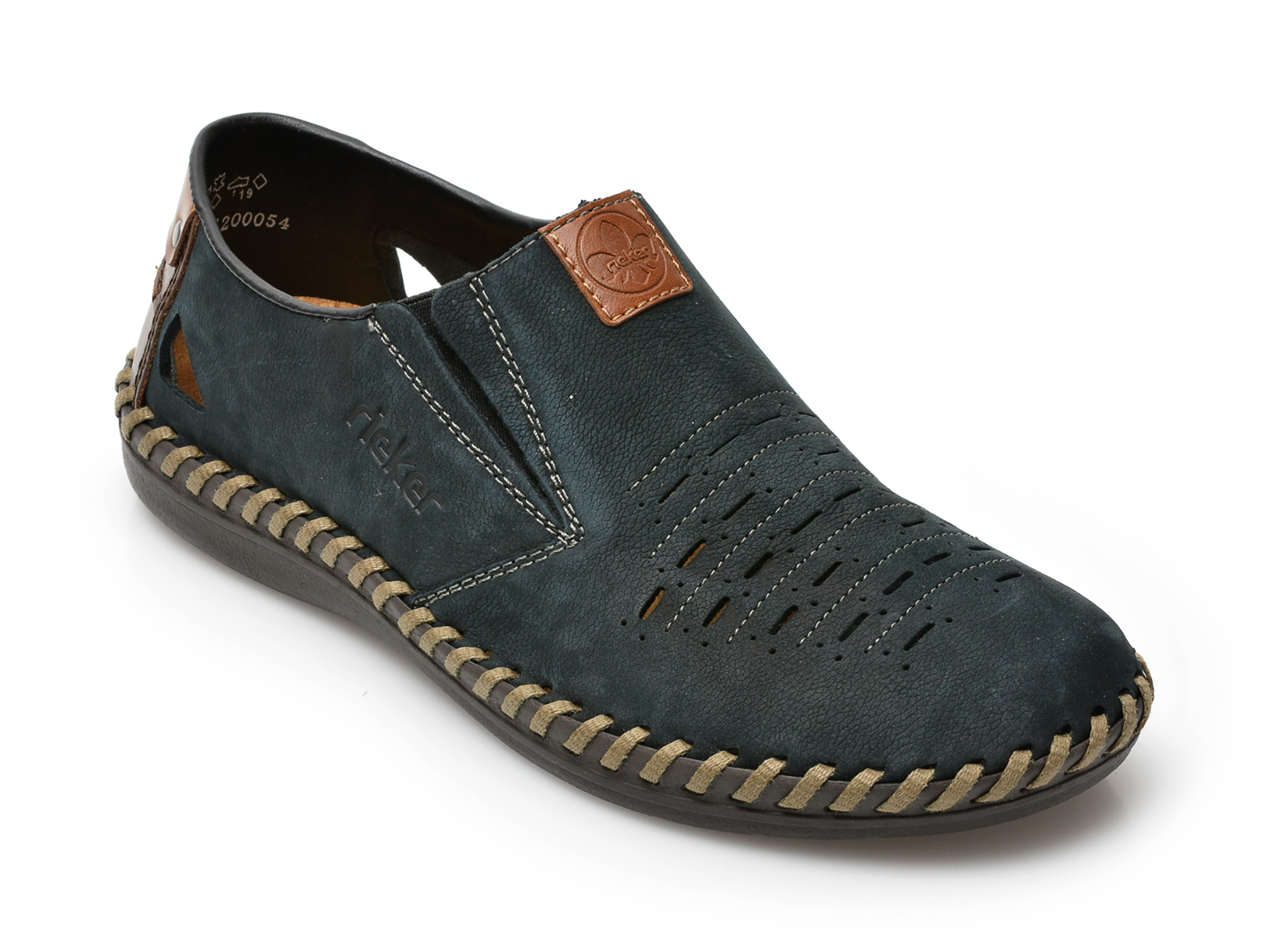 Pantofi RIEKER bleumarin, B2457, din nabuc otter.ro