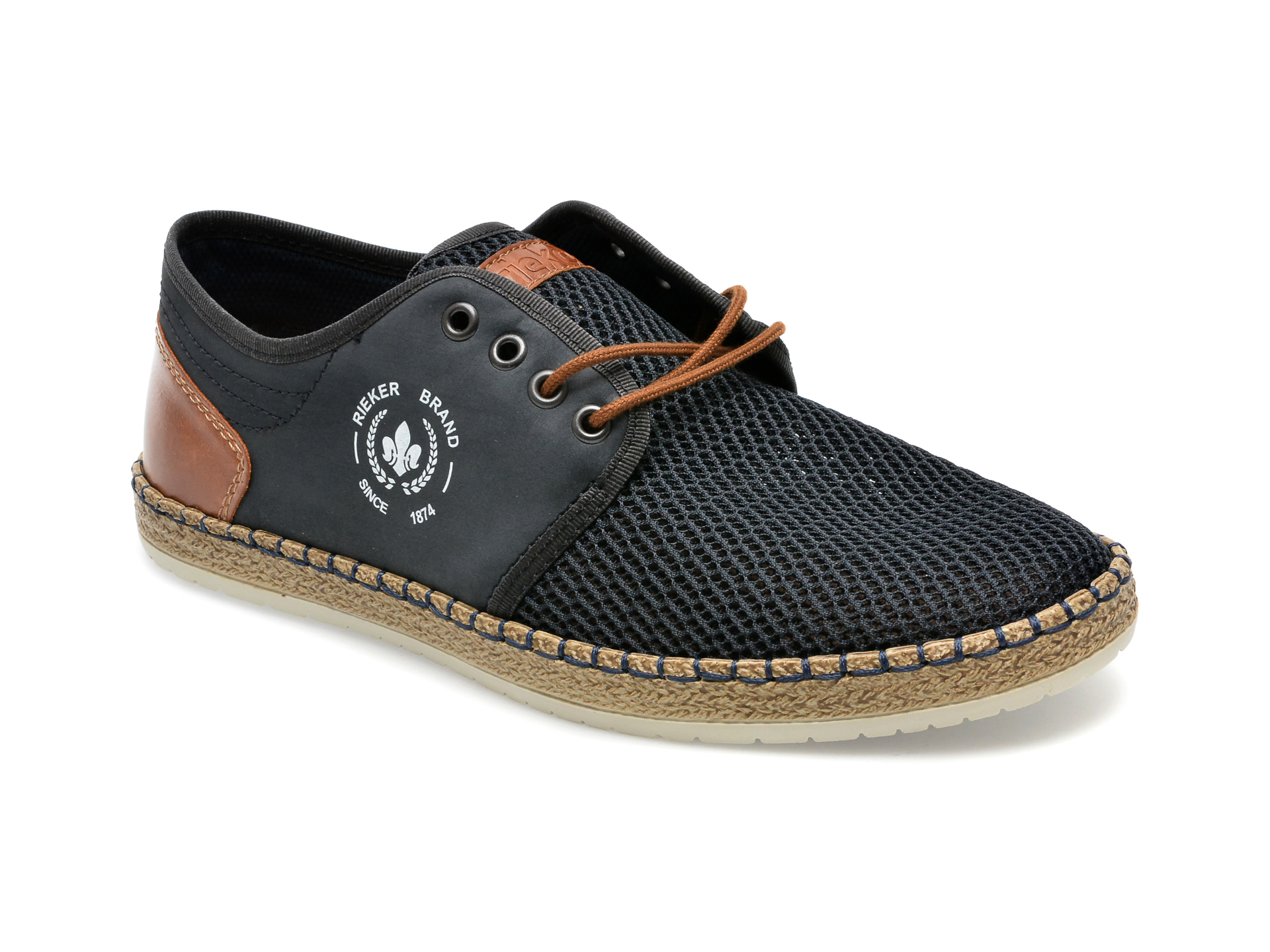 Pantofi RIEKER bleumarin, B5249, din material textil /barbati/pantofi