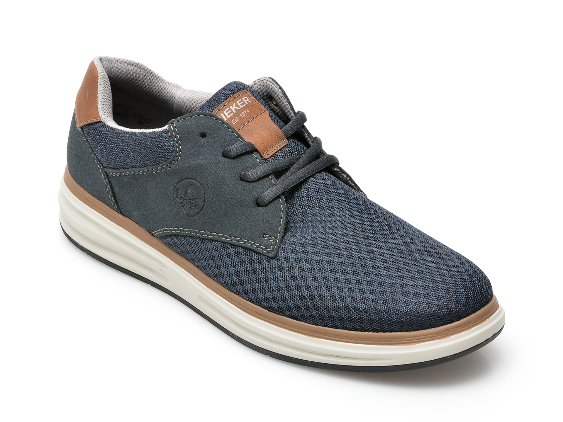 Pantofi RIEKER bleumarin, B6313, din material textil si piele ecologica otter.ro otter.ro
