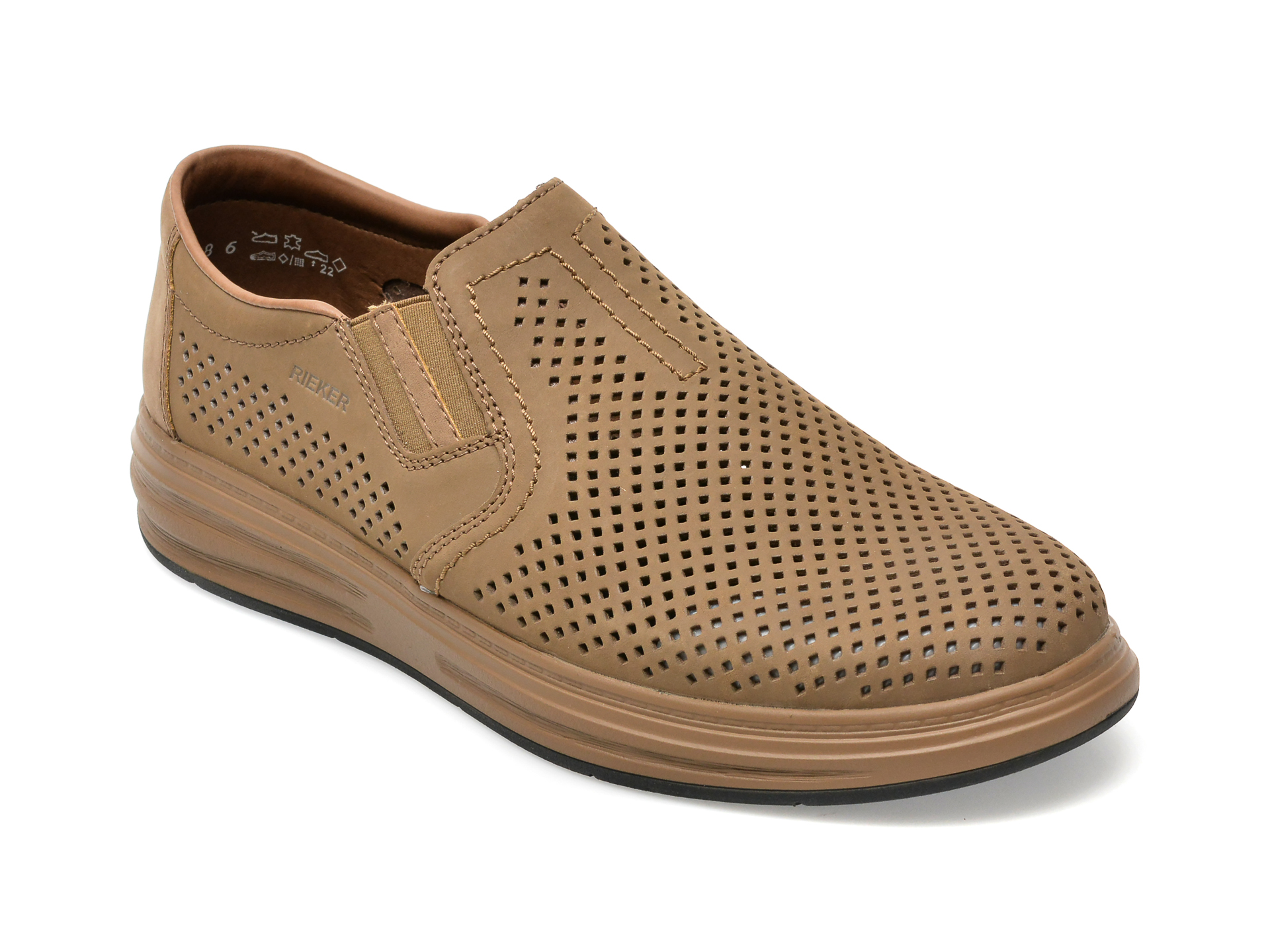 Pantofi RIEKER gri, B6355, din piele naturala /barbati/pantofi
