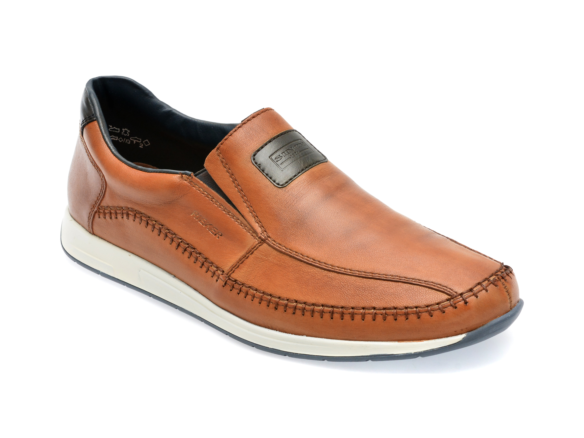 Pantofi RIEKER maro, 11962, din piele naturala /barbati/pantofi imagine super redus 2022