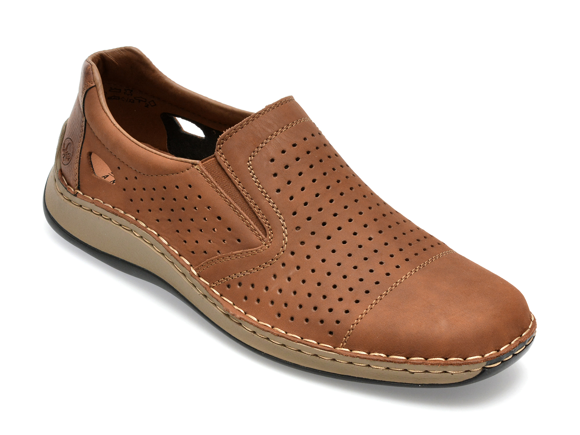 Pantofi RIEKER maro , 5286, din nabuc /barbati/pantofi imagine noua
