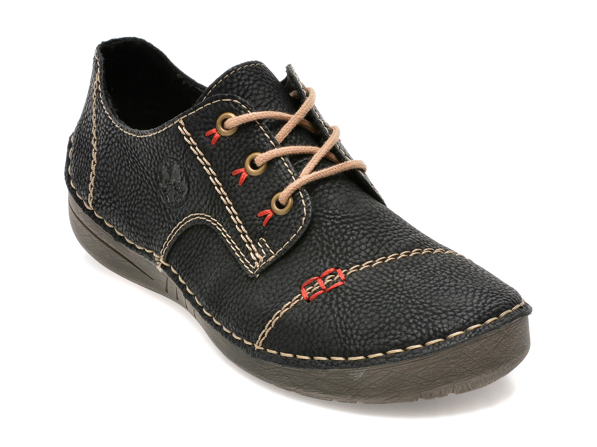 Pantofi RIEKER negri, 52520, din piele ecologica femei 2023-02-03