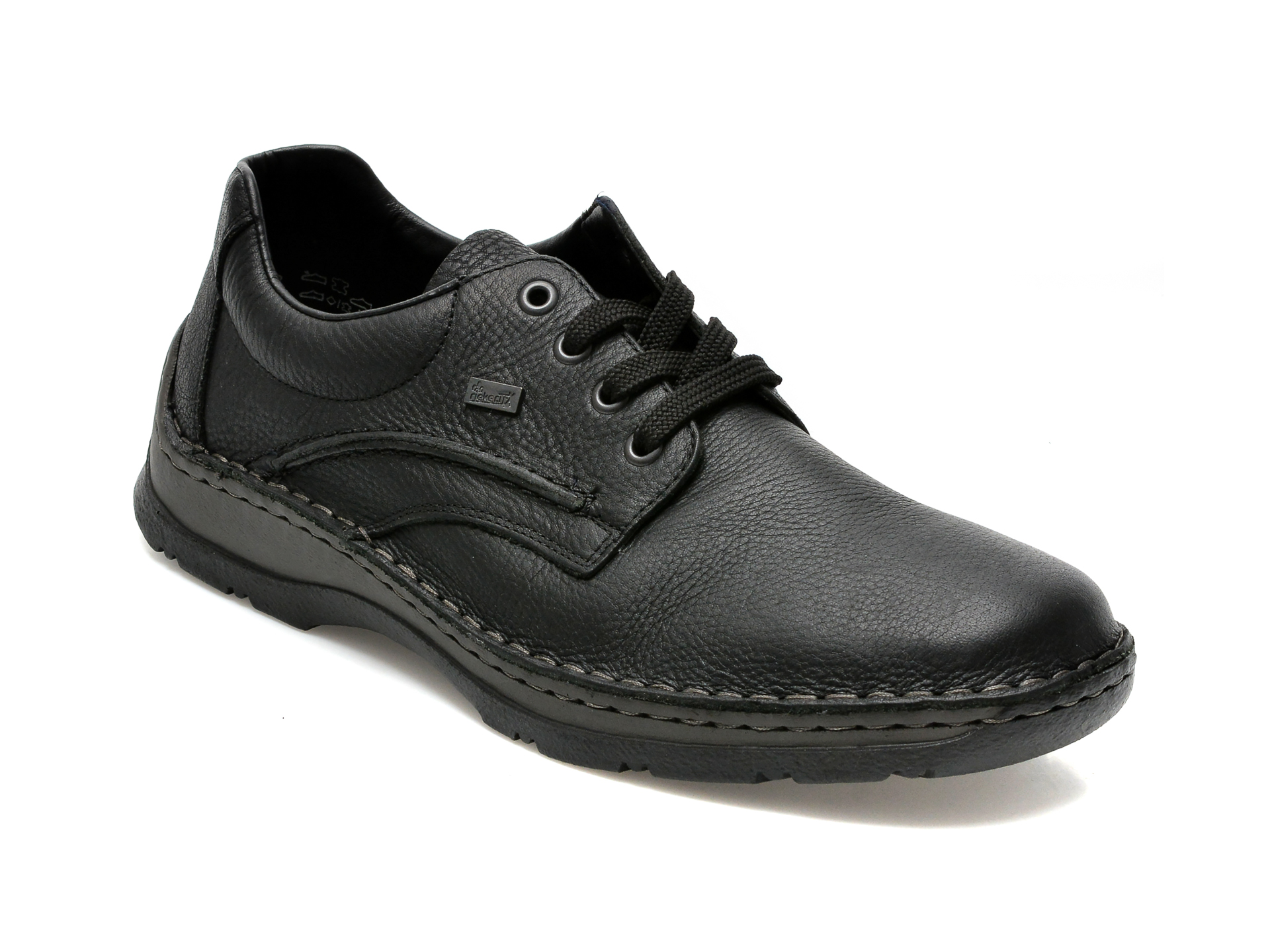 Pantofi RIEKER negri, 5310, din piele naturala
