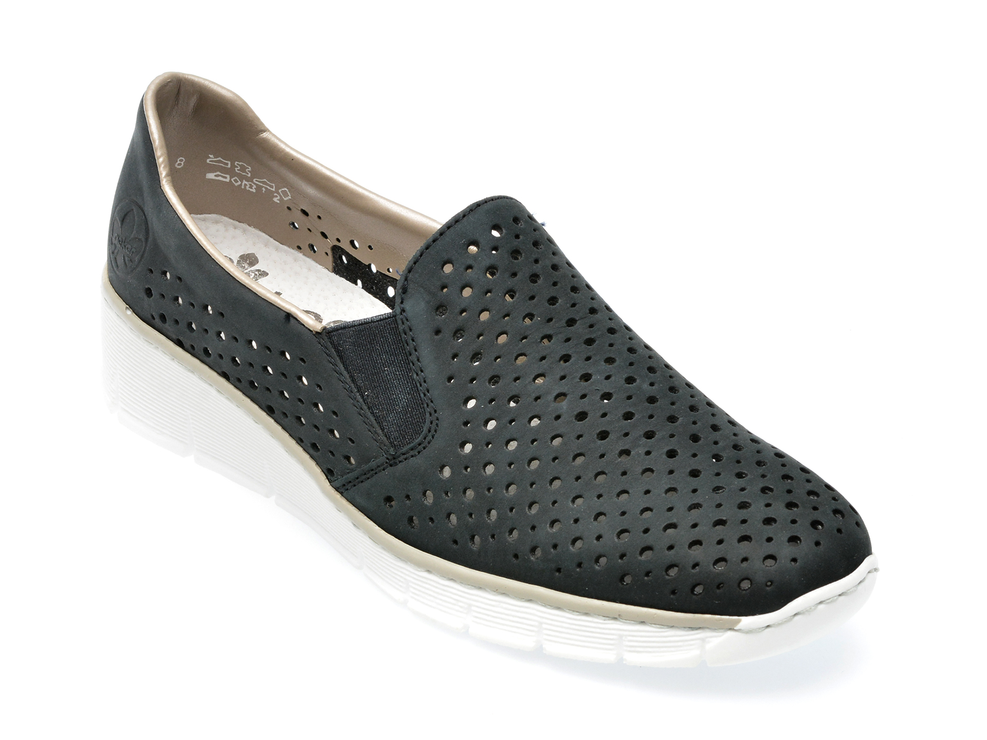 Pantofi RIEKER negri, 53799, din piele naturala otter.ro imagine noua 2022