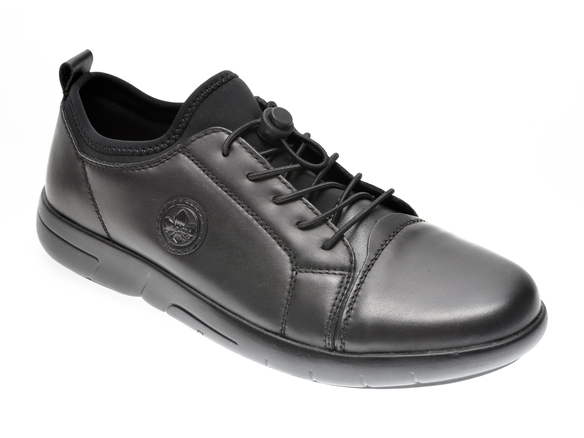 Pantofi RIEKER negri, B2769, din piele naturala otter.ro otter.ro