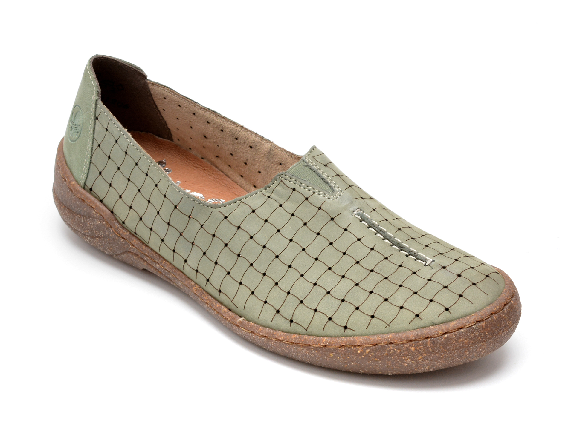 Pantofi RIEKER verzi, 54550, din piele naturala otter.ro