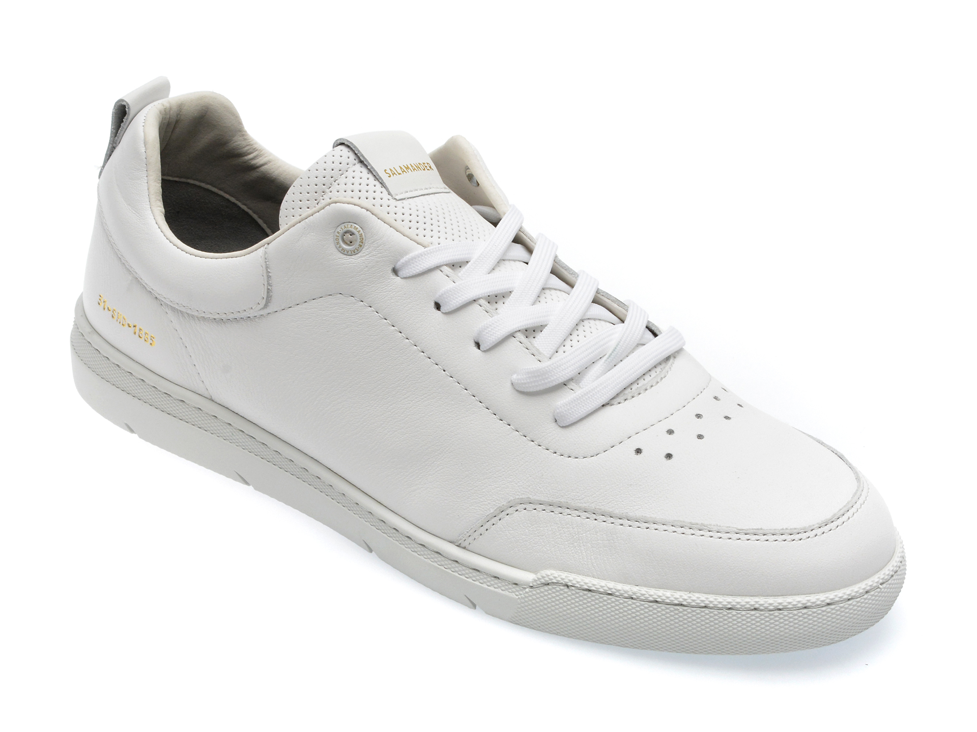 Pantofi SALAMANDER albi, 63103, din piele naturala /barbati/pantofi