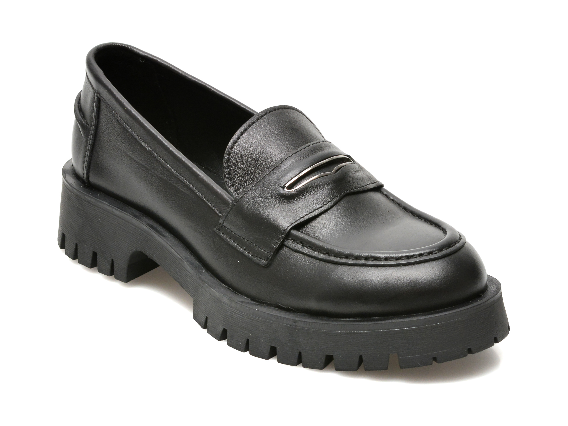 Pantofi SAVINO negri, 180, din piele naturala otter imagine noua