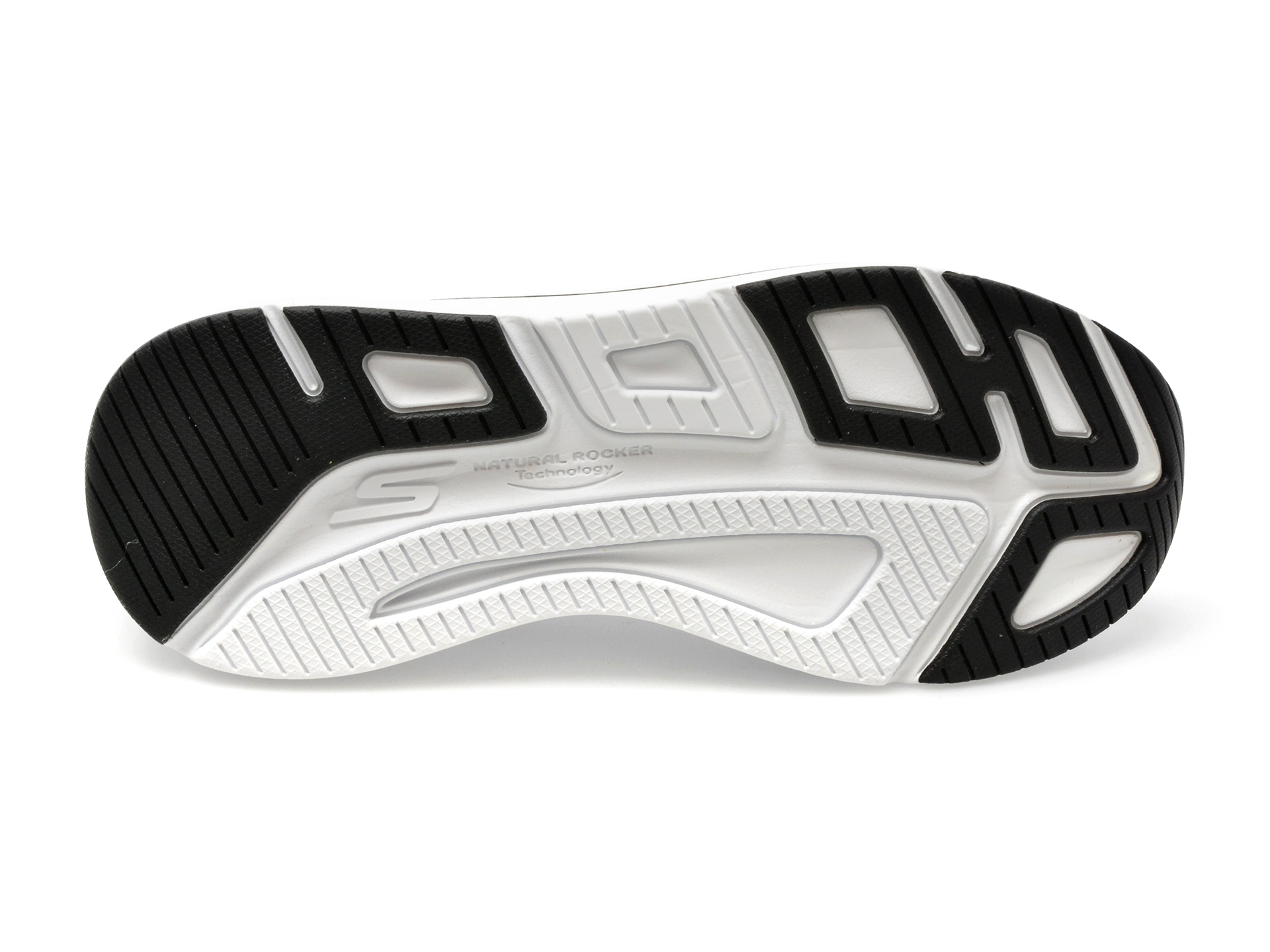 Pantofi SKECHERS alb-negru, 129611, din material textil