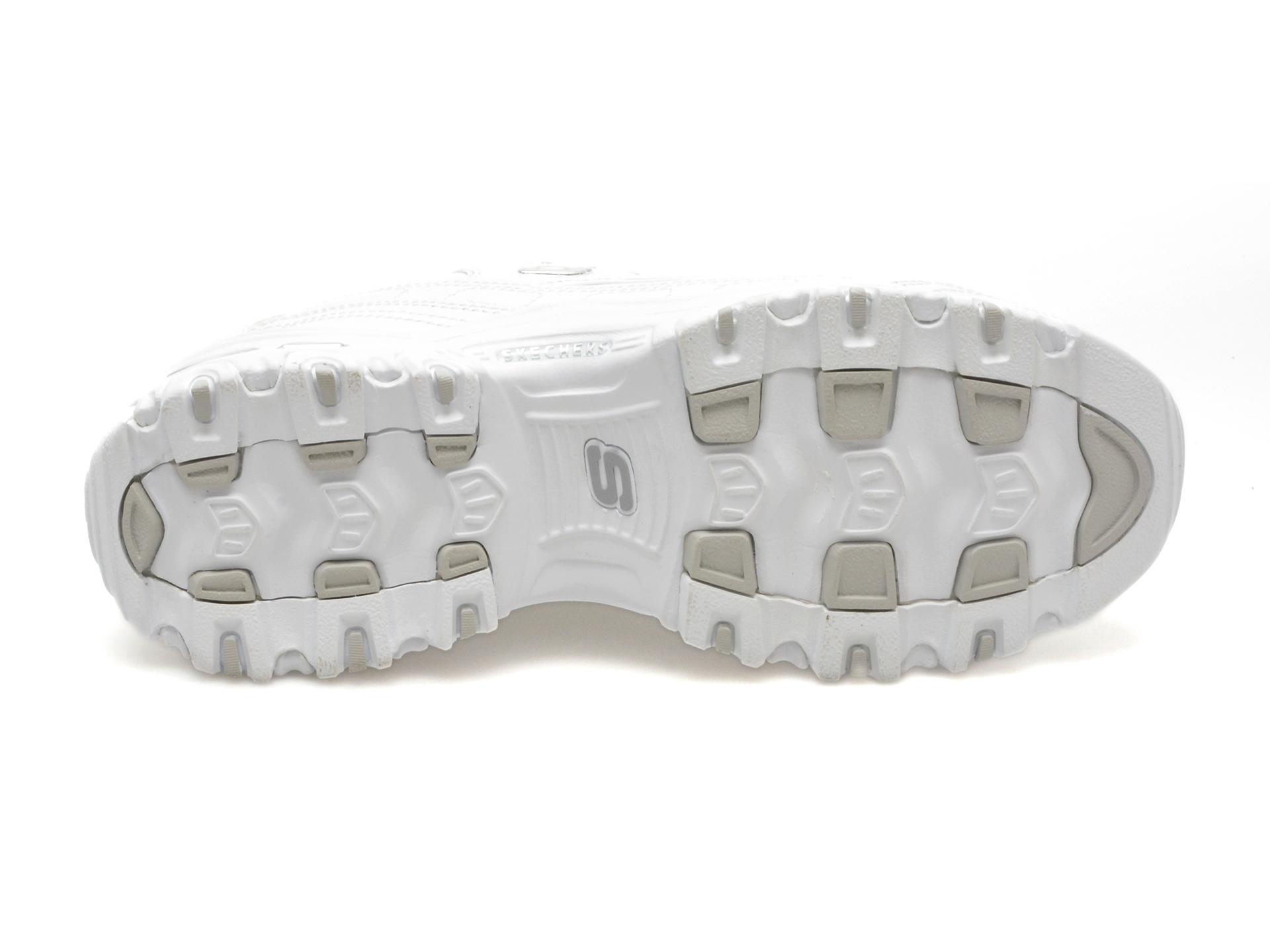 Pantofi SKECHERS albi, 11931, din piele ecologica