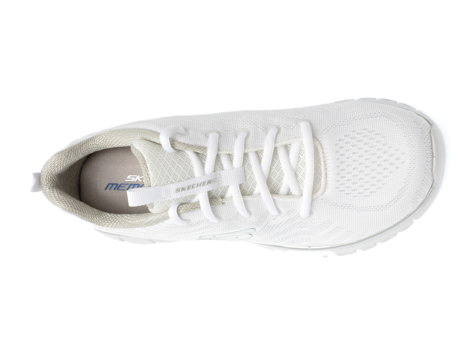 Poze Pantofi SKECHERS albi, 12615, din material textil Otter
