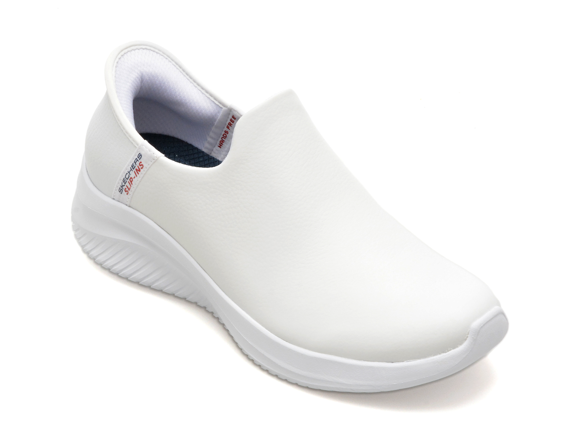 Pantofi SKECHERS albi, 149593, din piele naturala