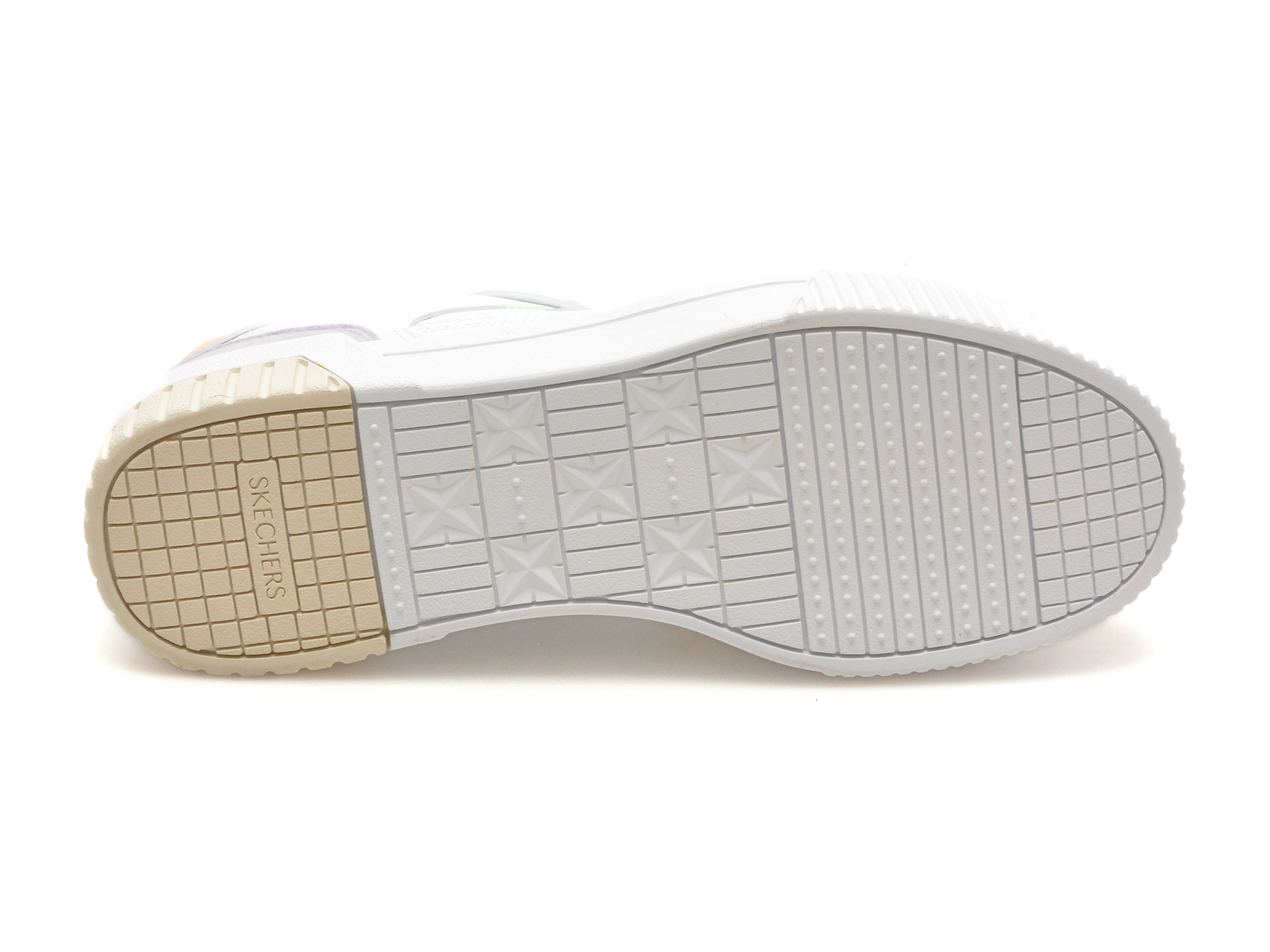 Pantofi SKECHERS albi, 185092, din piele ecologica