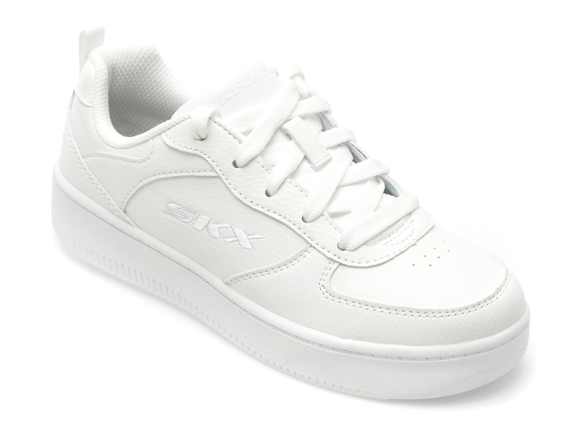 Pantofi SKECHERS albi, 405696L, din piele ecologica imagine reduceri black friday 2021 otter.ro