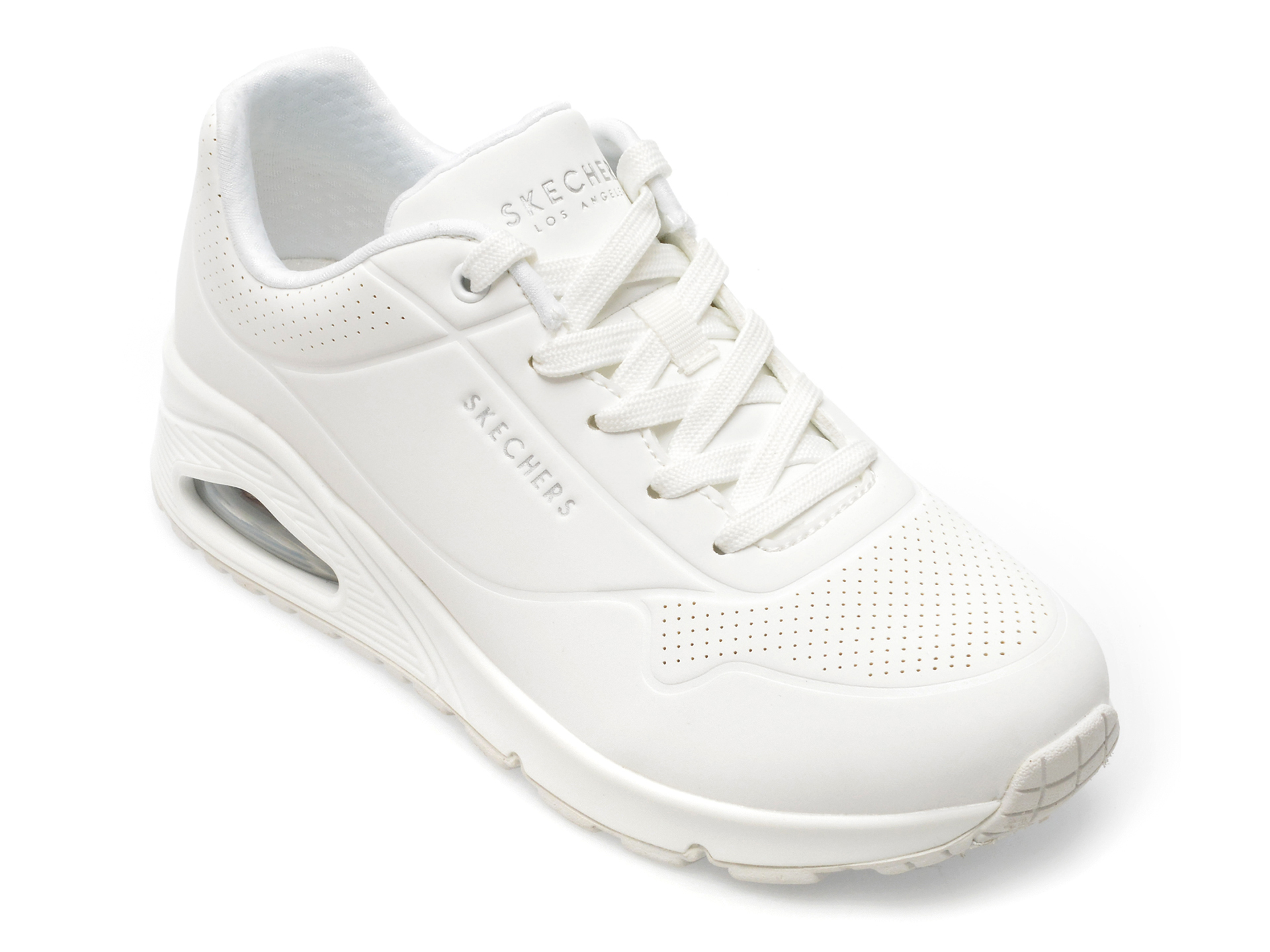 Pantofi SKECHERS albi, 73690, din piele ecologica