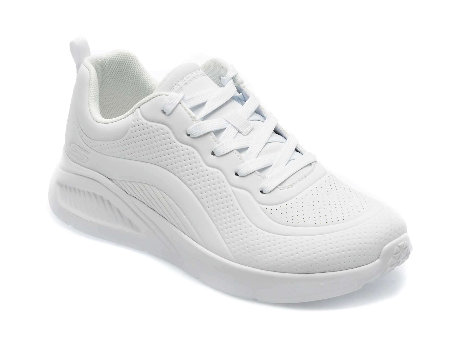 Pantofi SKECHERS albi, BOBS BUNO, din piele ecologica /femei/pantofi imagine super redus 2022