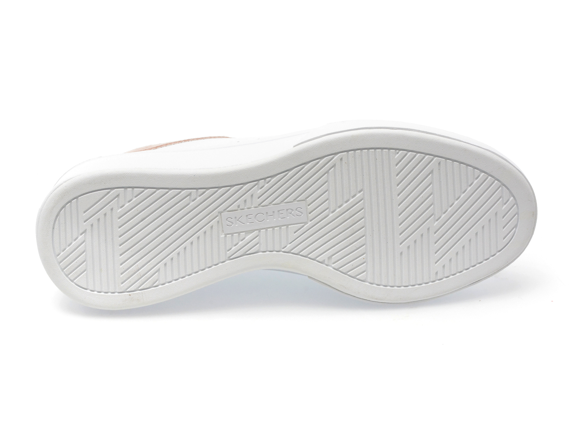 Pantofi SKECHERS albi, CORDOVA CLASSIC, din piele ecologica