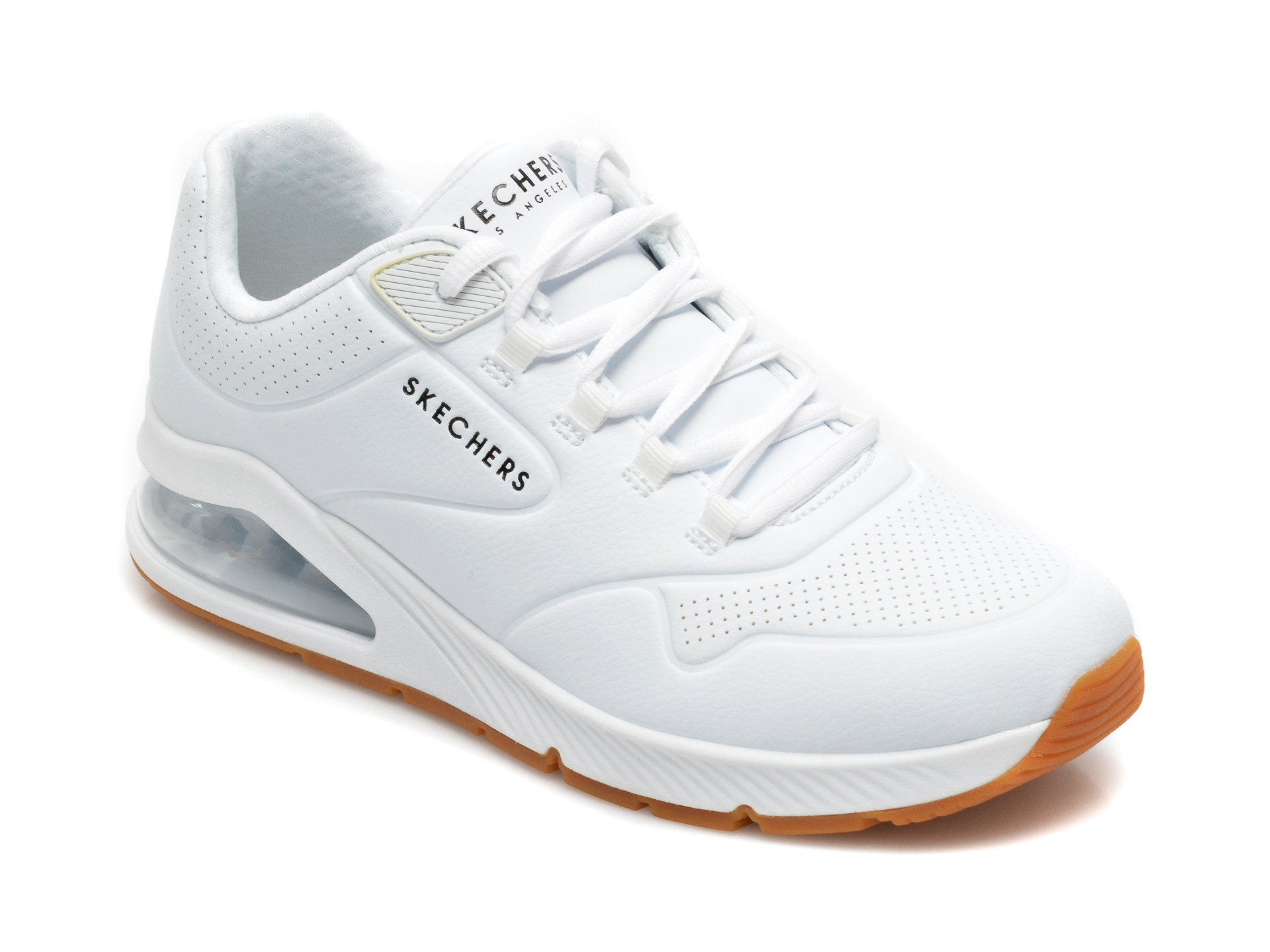 Pantofi SKECHERS albi, UNO 2, din piele ecologica otter.ro