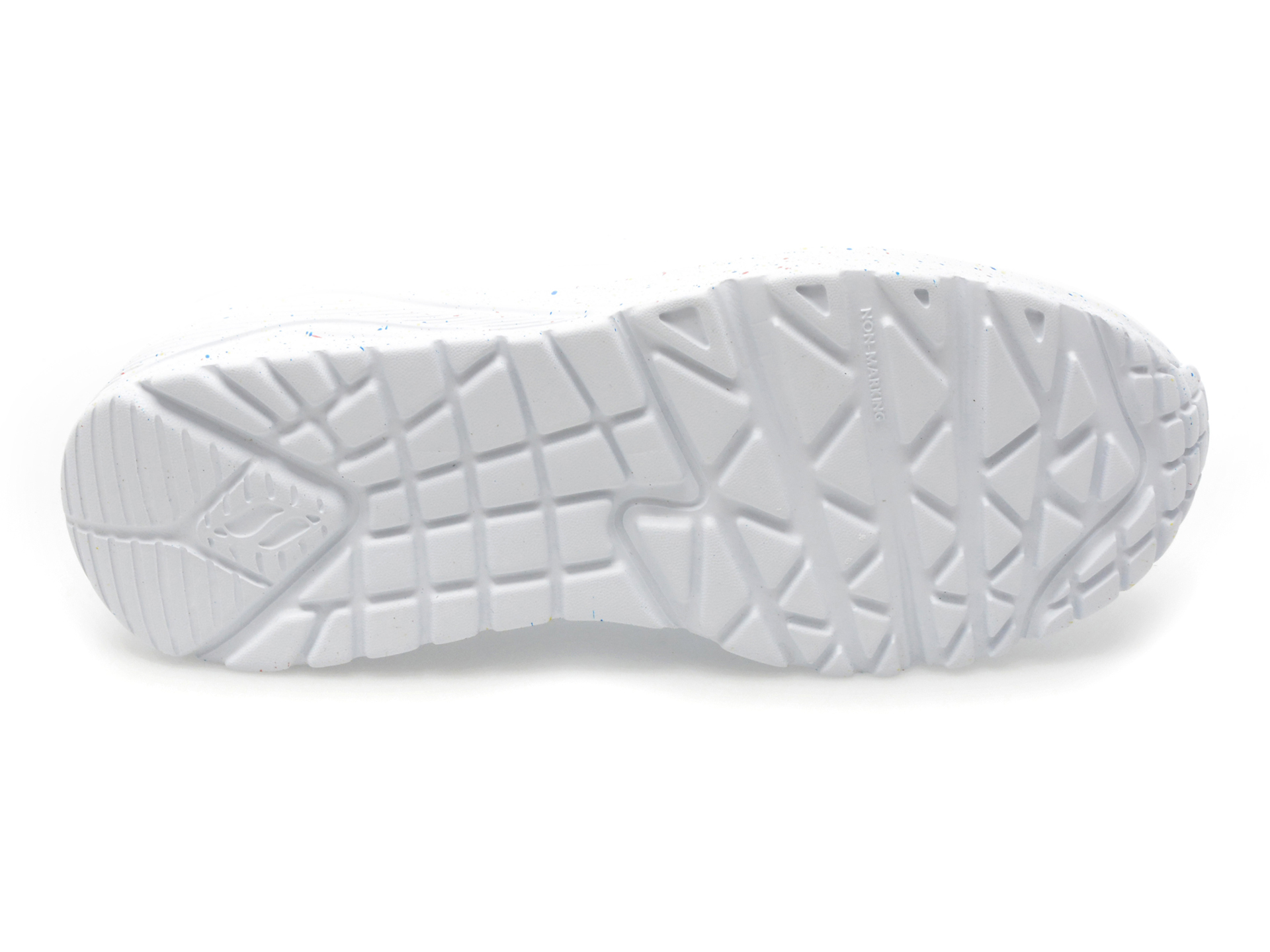 Pantofi SKECHERS albi, UNO LITE-RAINBOW, din piele ecologica