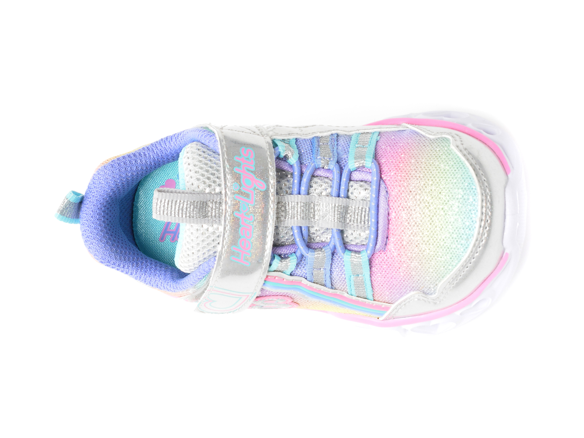 Pantofi SKECHERS multicolor, HEART LIGHTS, din piele ecologica - 6