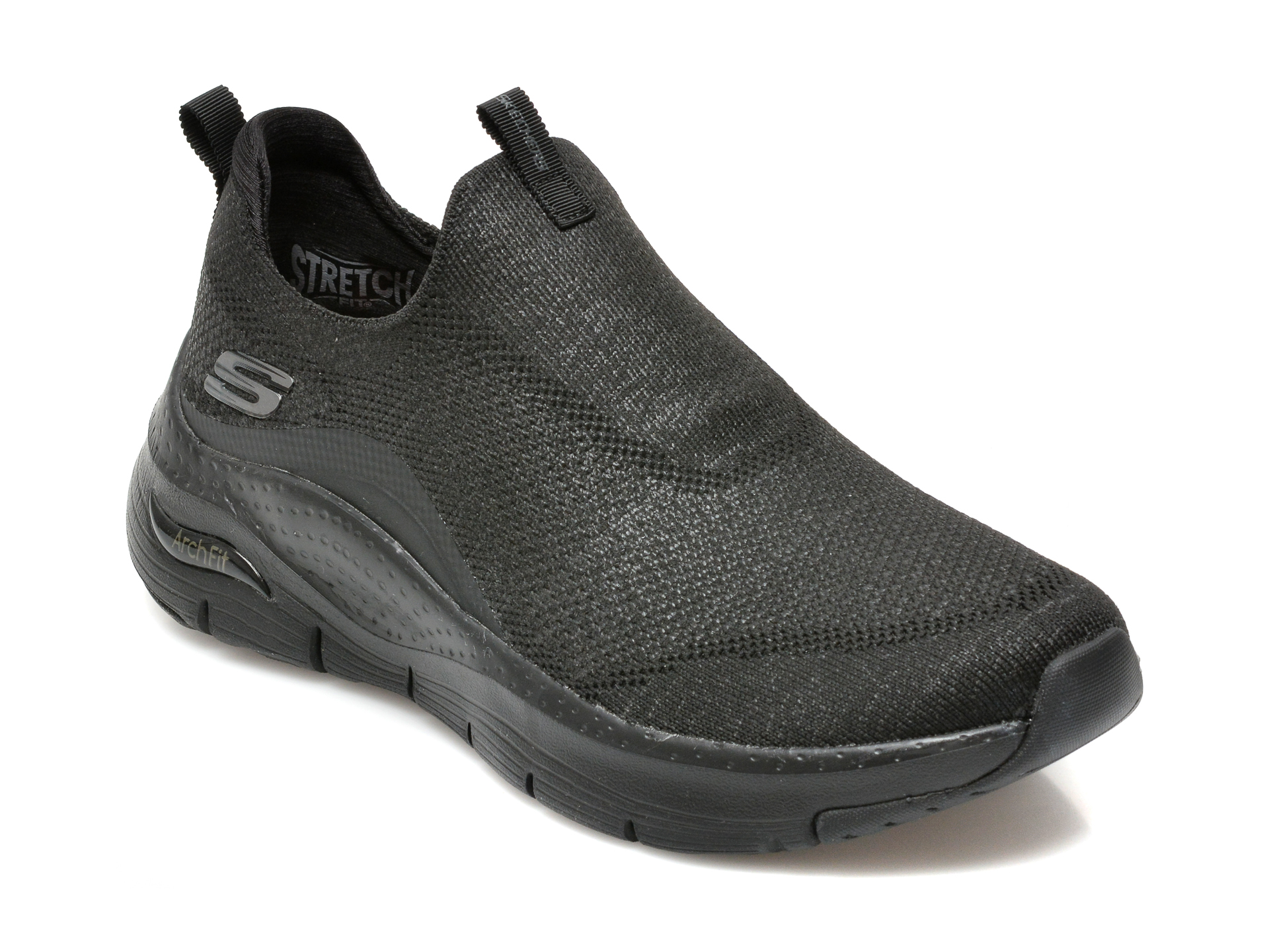Pantofi SKECHERS negri, ARCH FIT, din material textil otter.ro