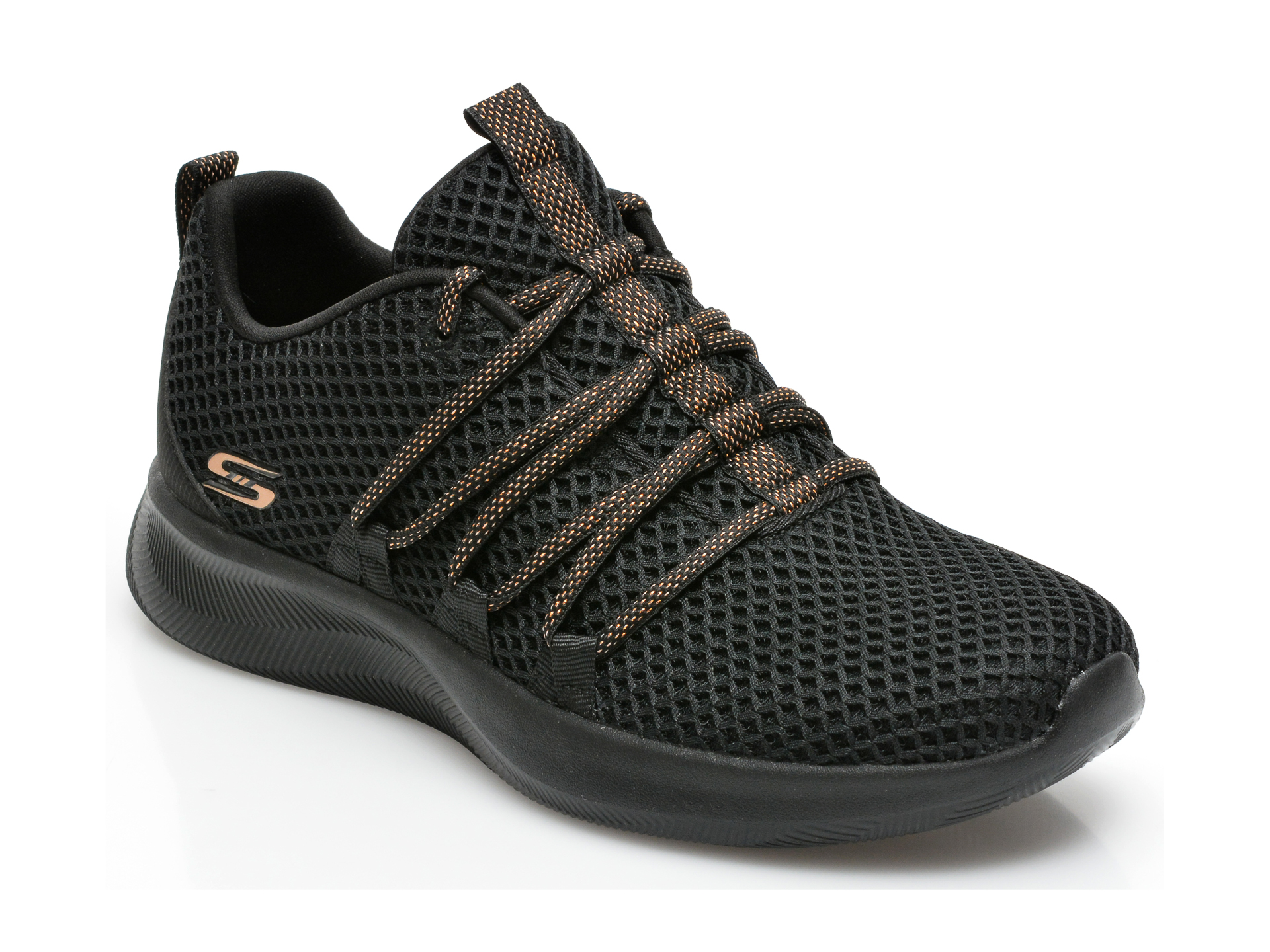 Pantofi SKECHERS negri, BOBS SQUAD 2, din material textil otter imagine noua
