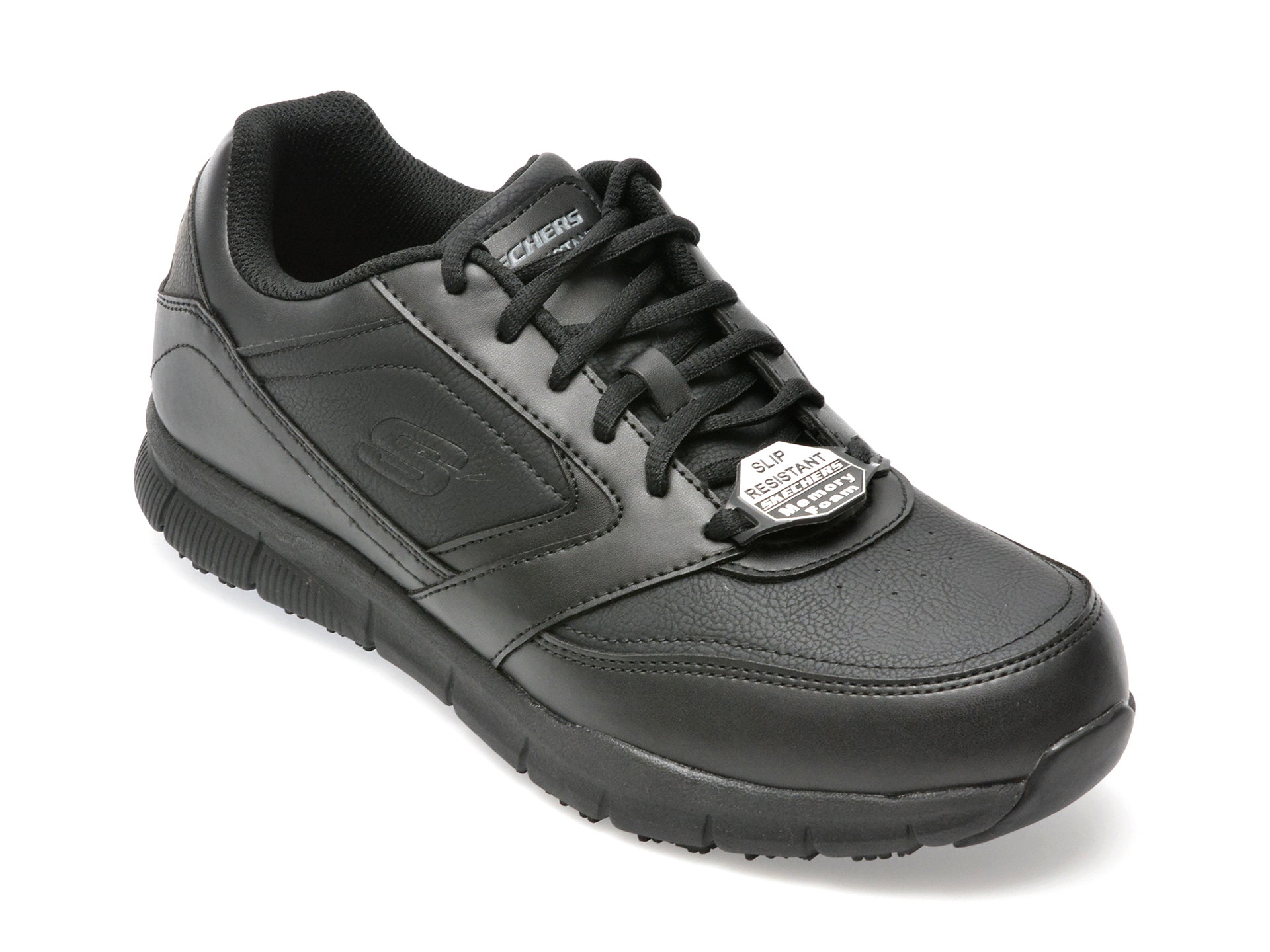 Pantofi SKECHERS negri, NAMPA, din piele ecologica /barbati/pantofi