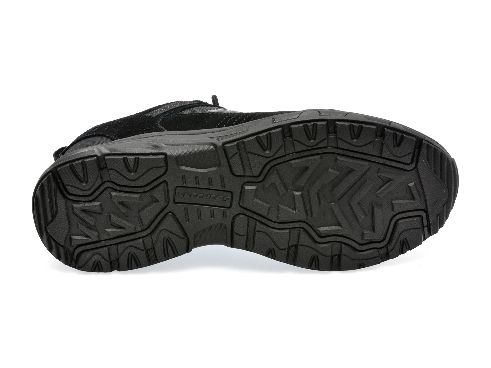 Pantofi SKECHERS negri, OAK CANYON, din piele intoarsa si material textil