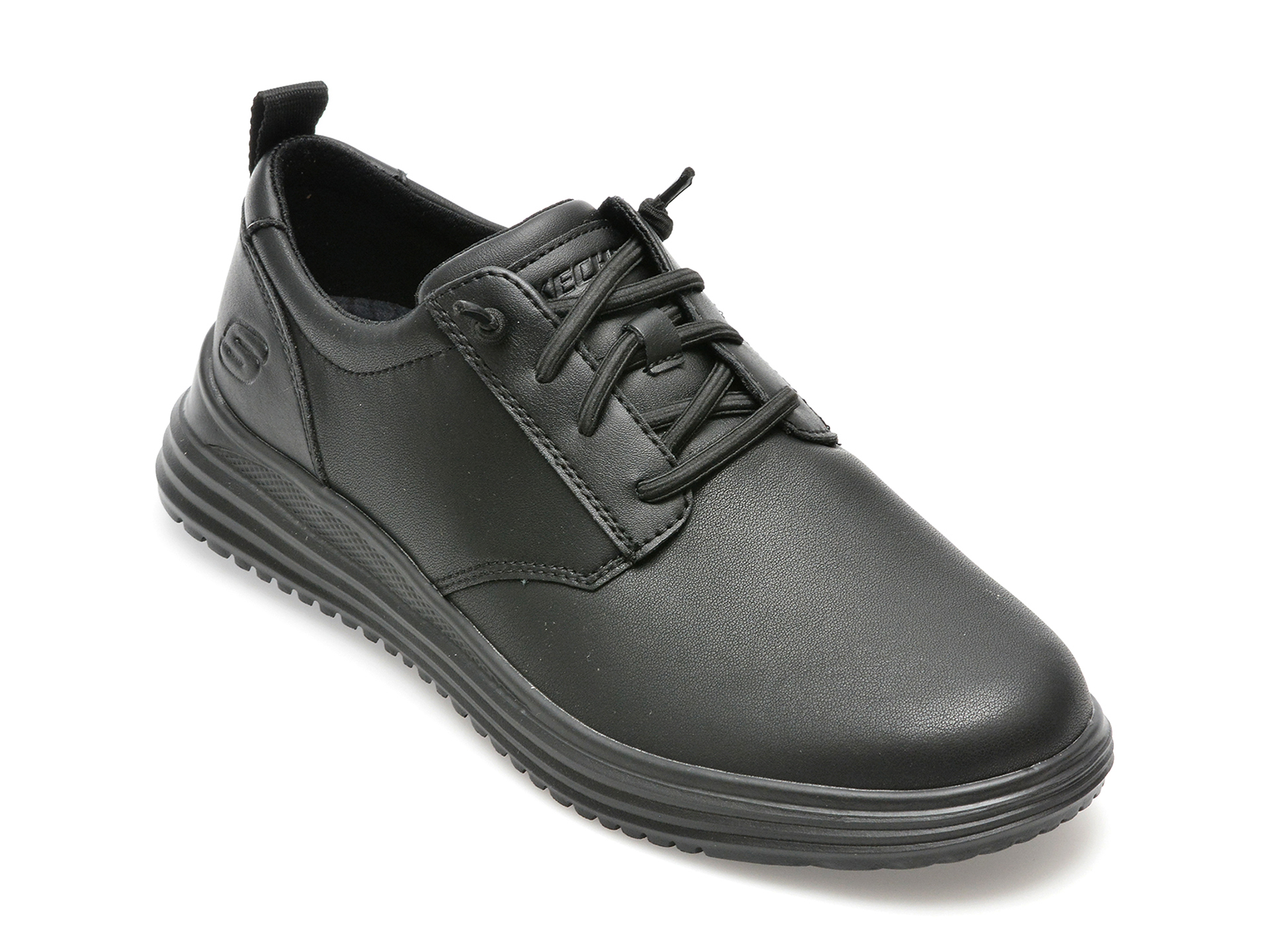 Pantofi SKECHERS negri, PROVEN-MURSETT, din piele naturala /barbati/pantofi