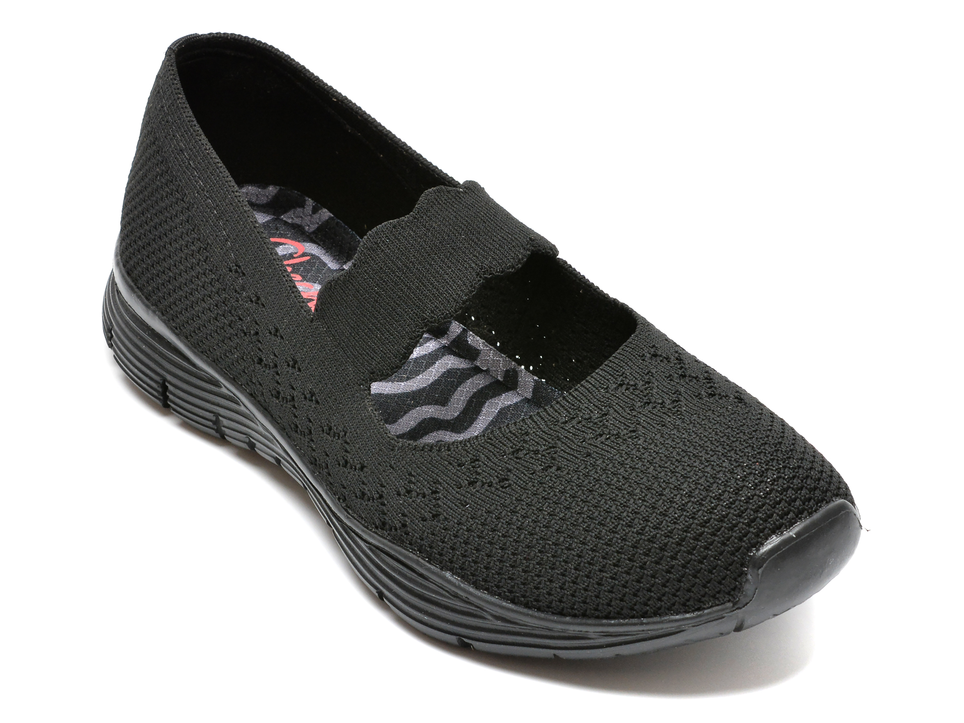 Pantofi SKECHERS negri, SEAGER, din material textil otter.ro