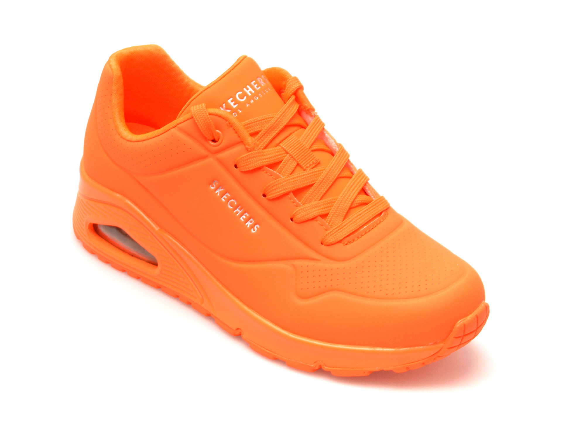 Pantofi SKECHERS portocalii, 73667, din piele ecologica