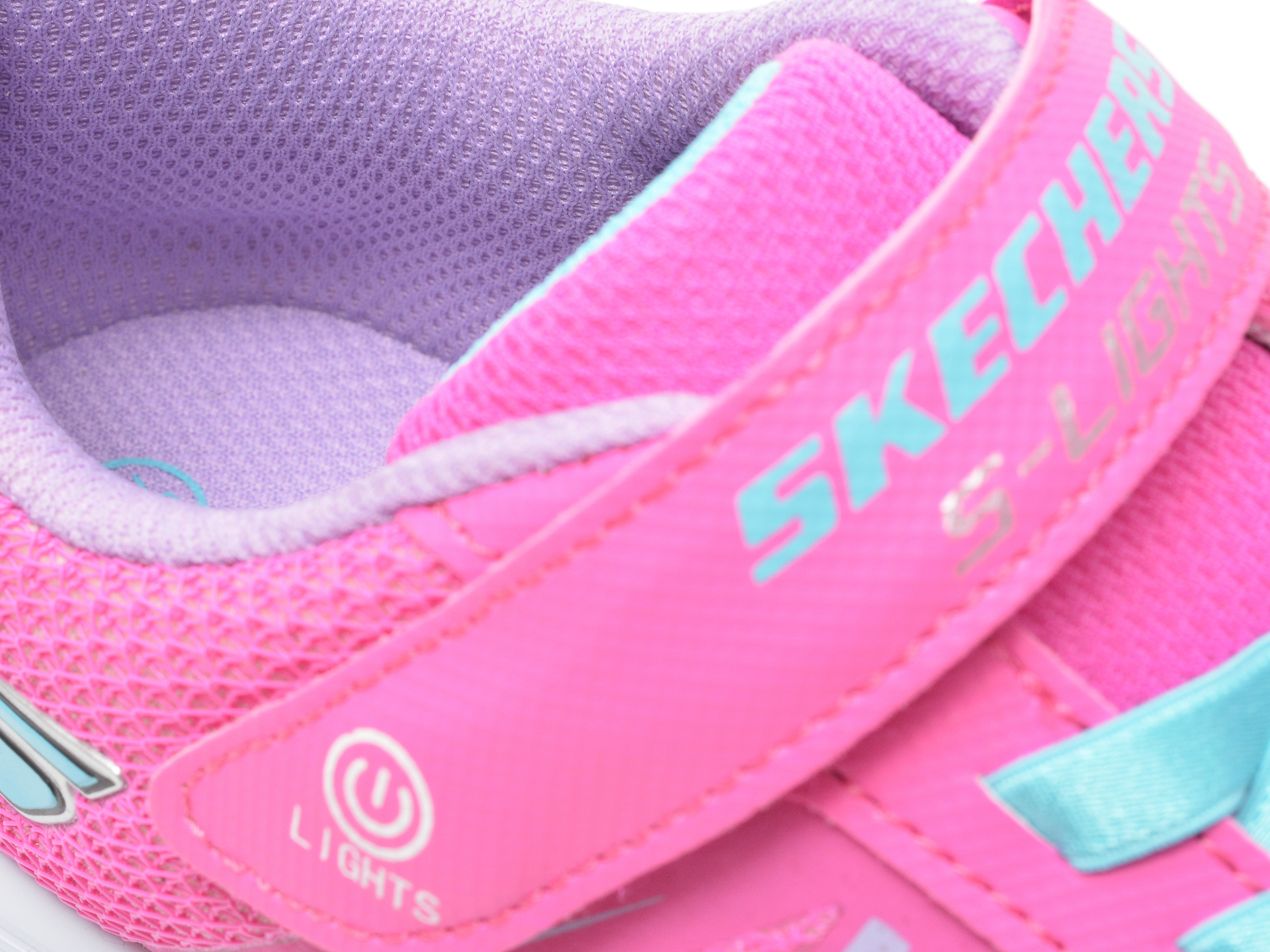 Pantofi SKECHERS roz, GLIMMER KICKS, din piele ecologica - 3