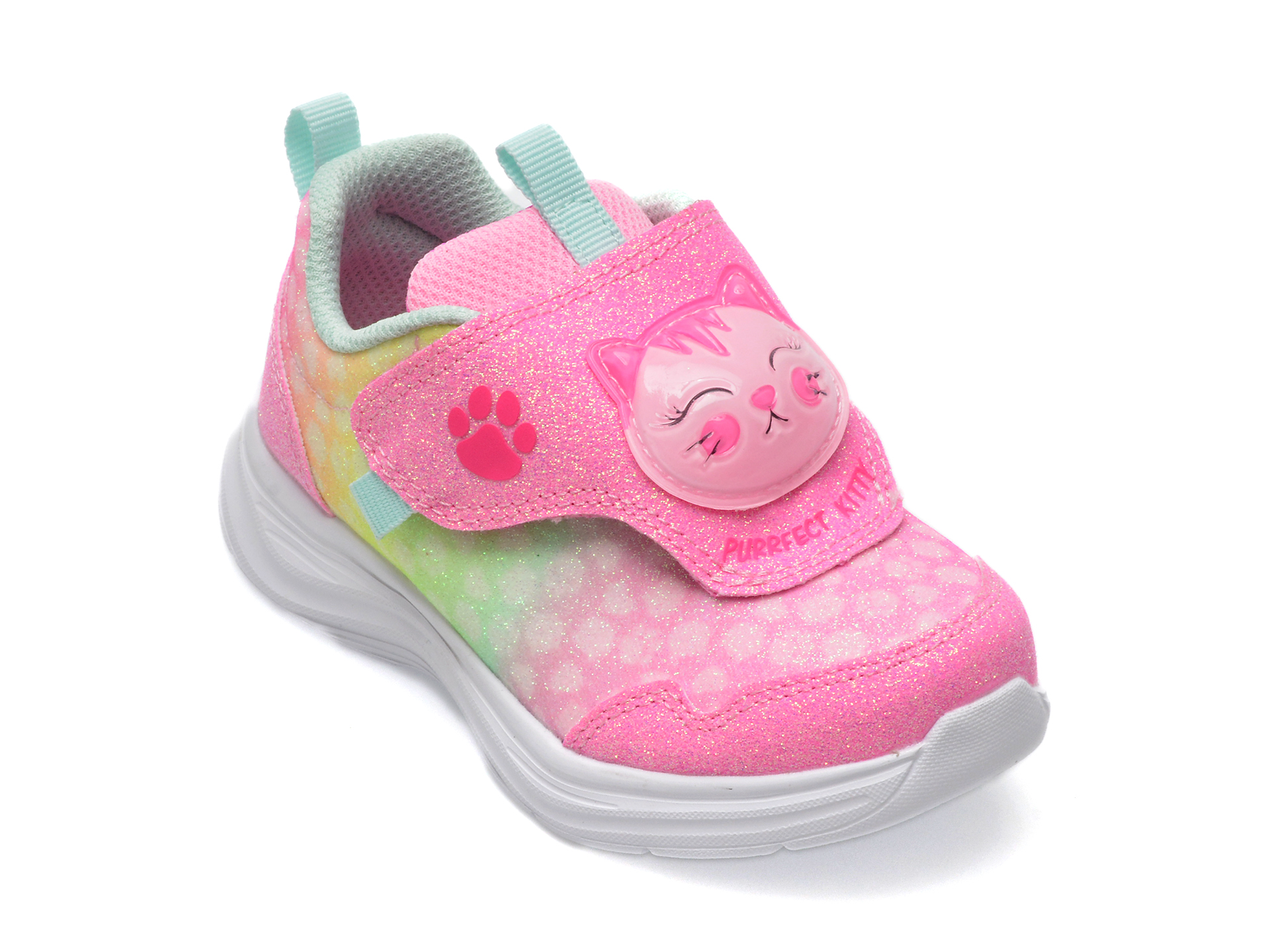Pantofi SKECHERS roz, GLIMMER KICKS, din piele ecologica /copii/incaltaminte