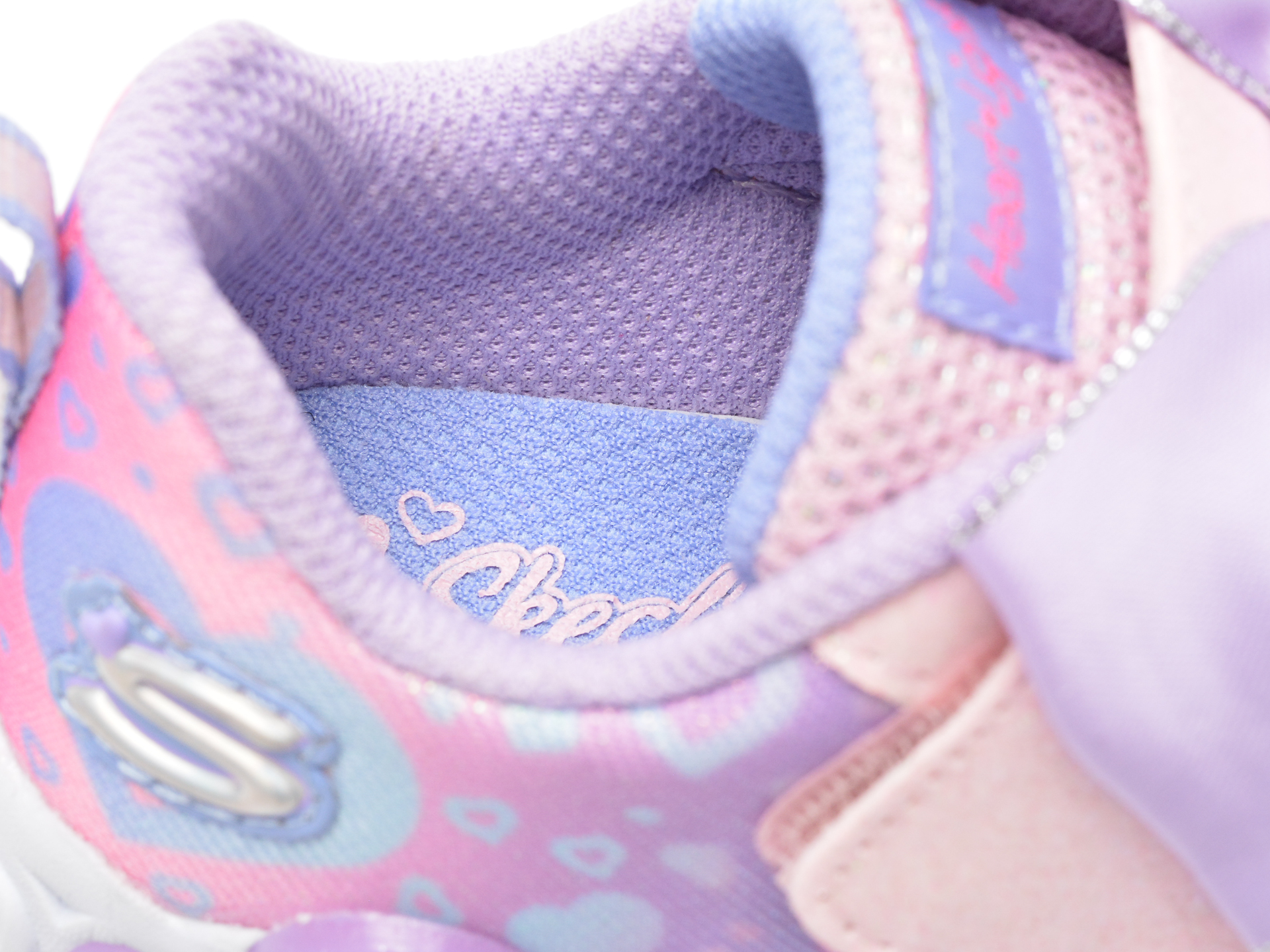 Poze Pantofi SKECHERS roz, INFINITE HEART LIGHT, din piele ecologica si material textil