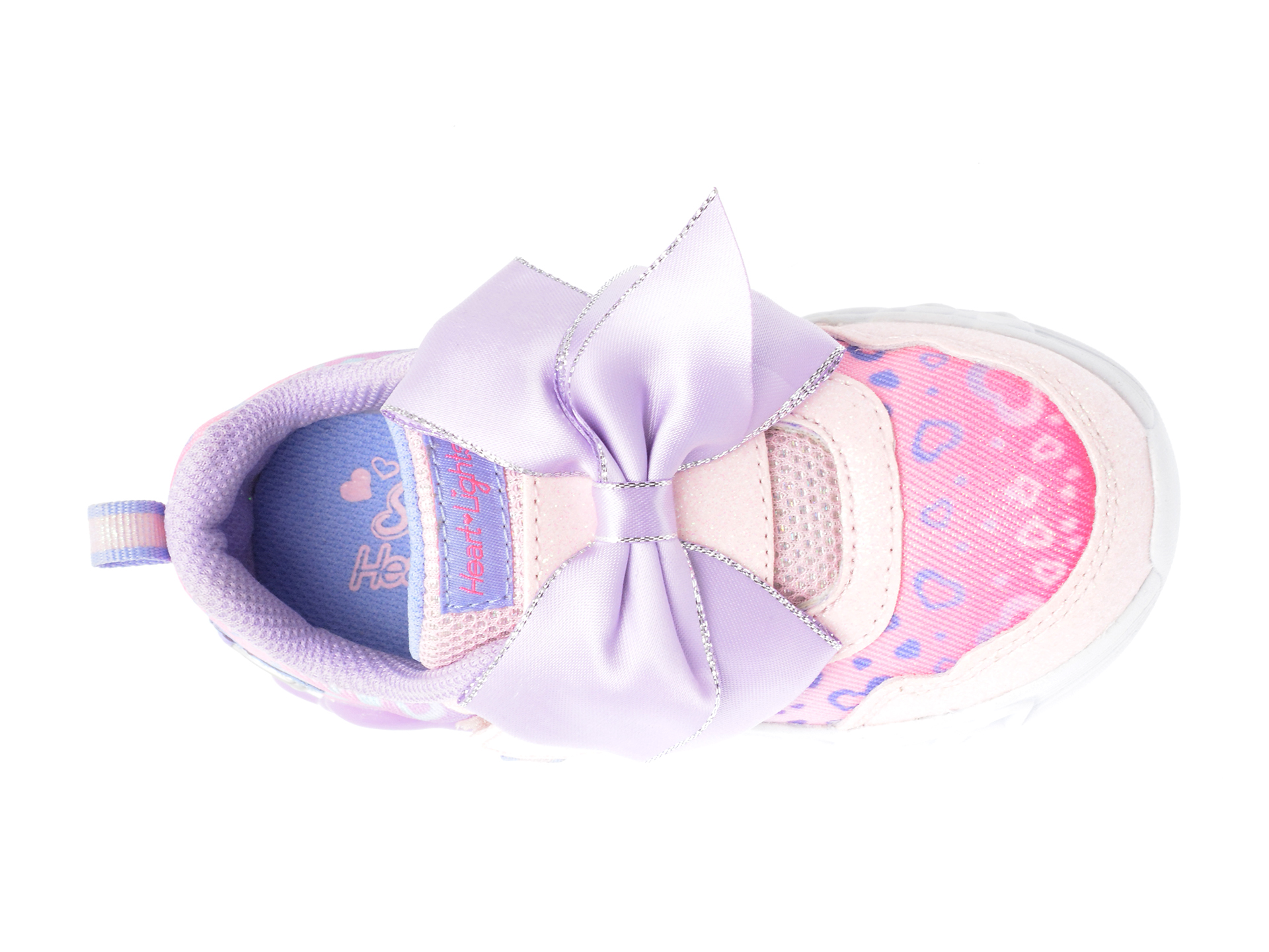 Poze Pantofi SKECHERS roz, INFINITE HEART LIGHT, din piele ecologica si material textil