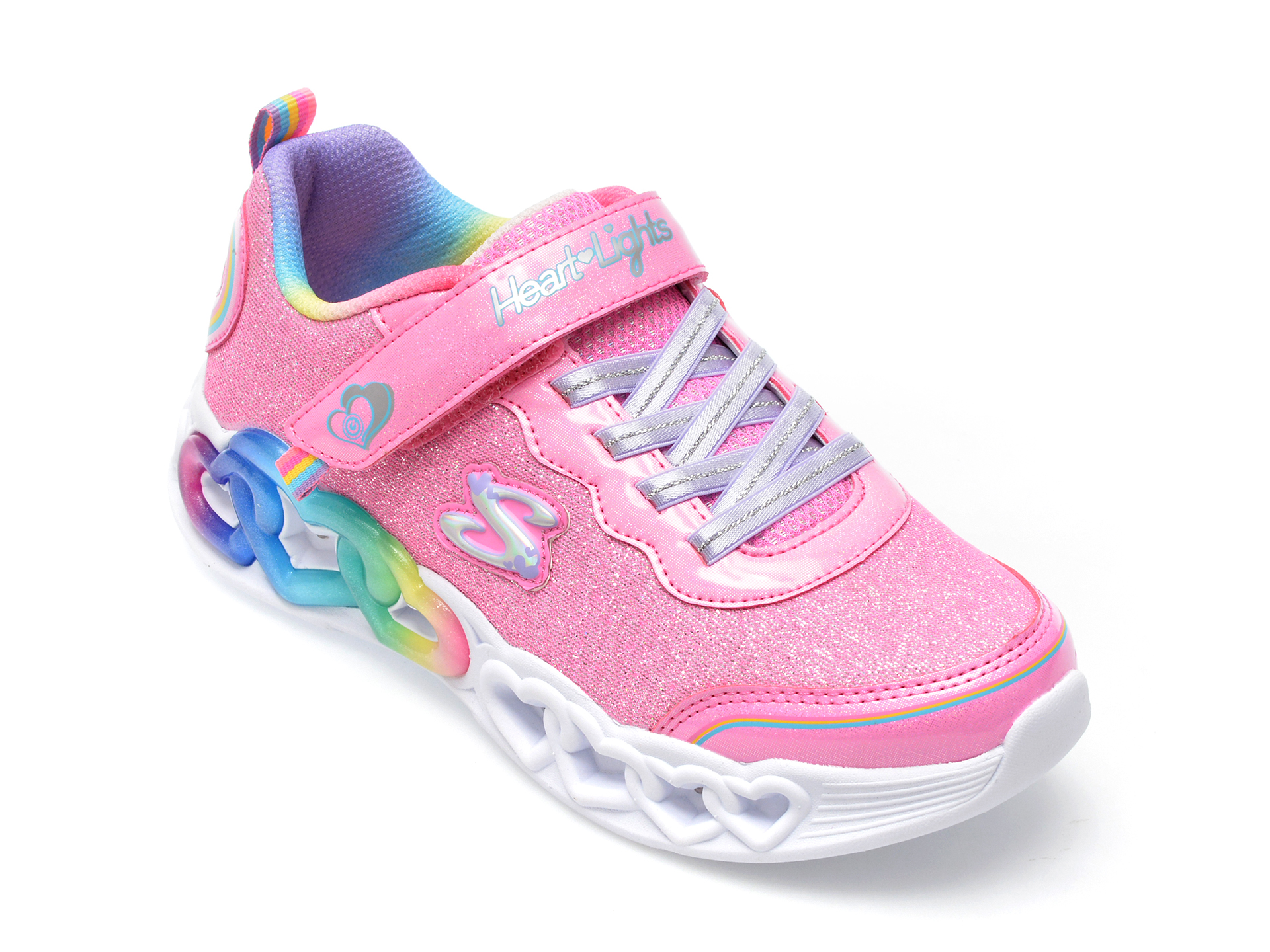 Pantofi SKECHERS roz, INFINITE HEART LIGHTS, din piele ecologica copii 2023-09-28