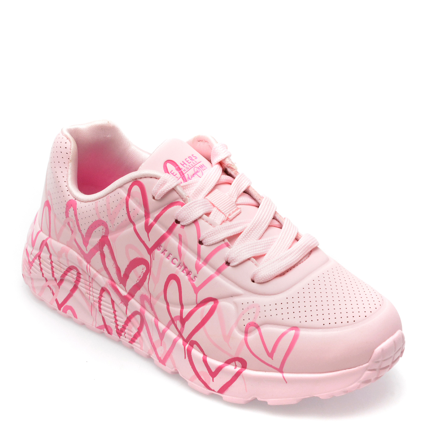 Pantofi SKECHERS roz, UNO LITE, din piele ecologica /copii/incaltaminte