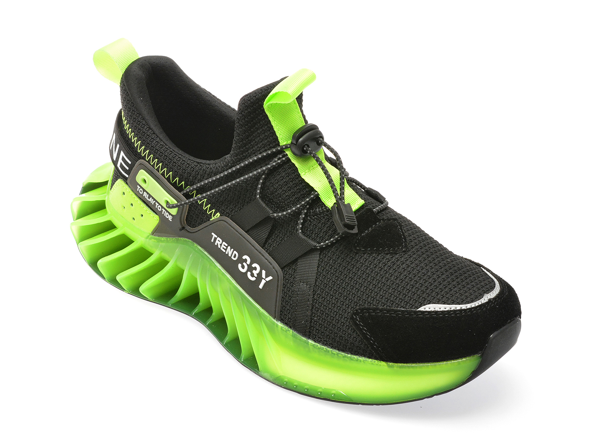 Pantofi sport 33Y negri, A29, din material textil