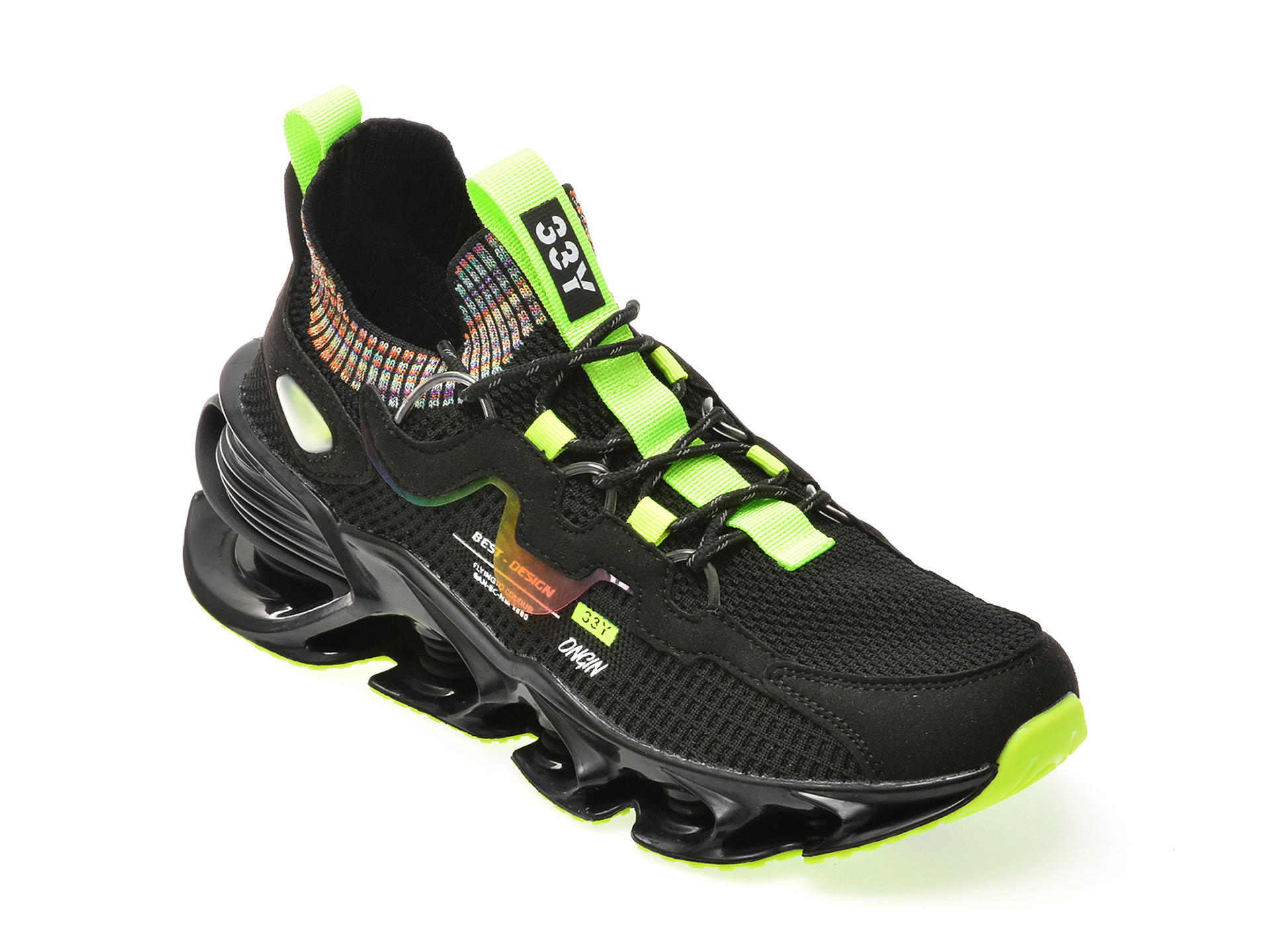 Pantofi sport 33Y negri, A95, din material textil