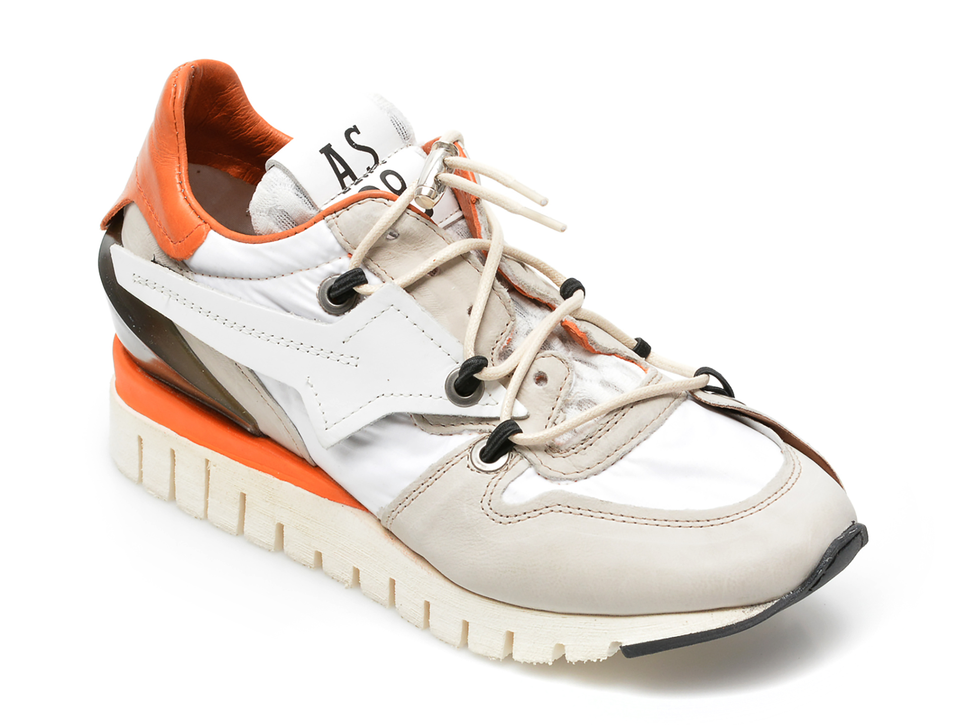Pantofi sport A.S. 98 albi, A13101, din piele naturala imagine reduceri black friday 2021 A.S. 98