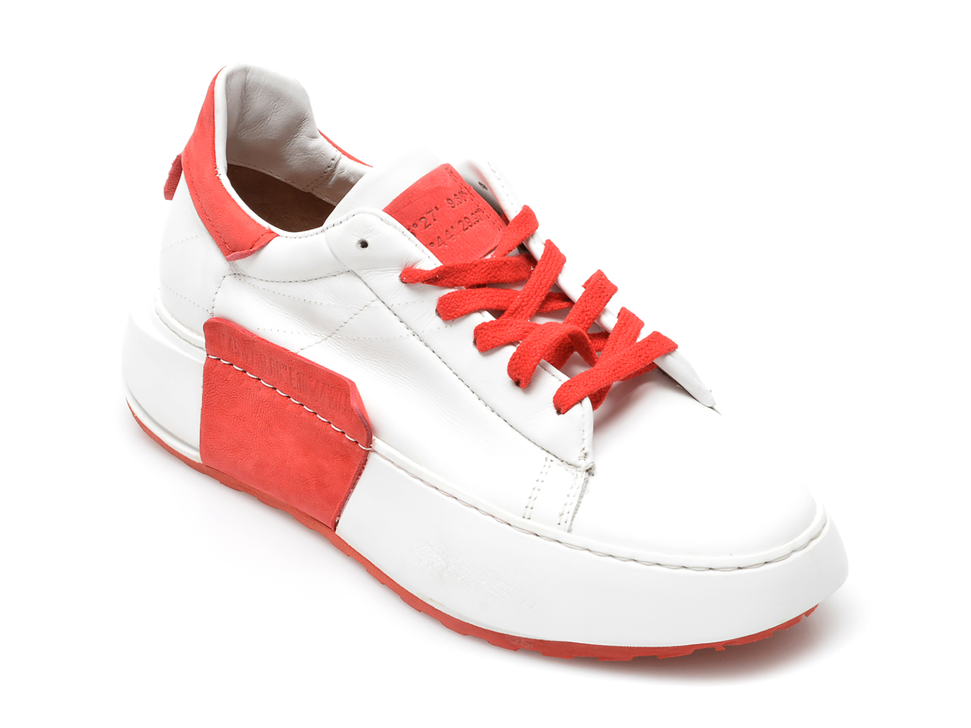 Pantofi sport A.S. 98 albi, A87101, din piele naturala