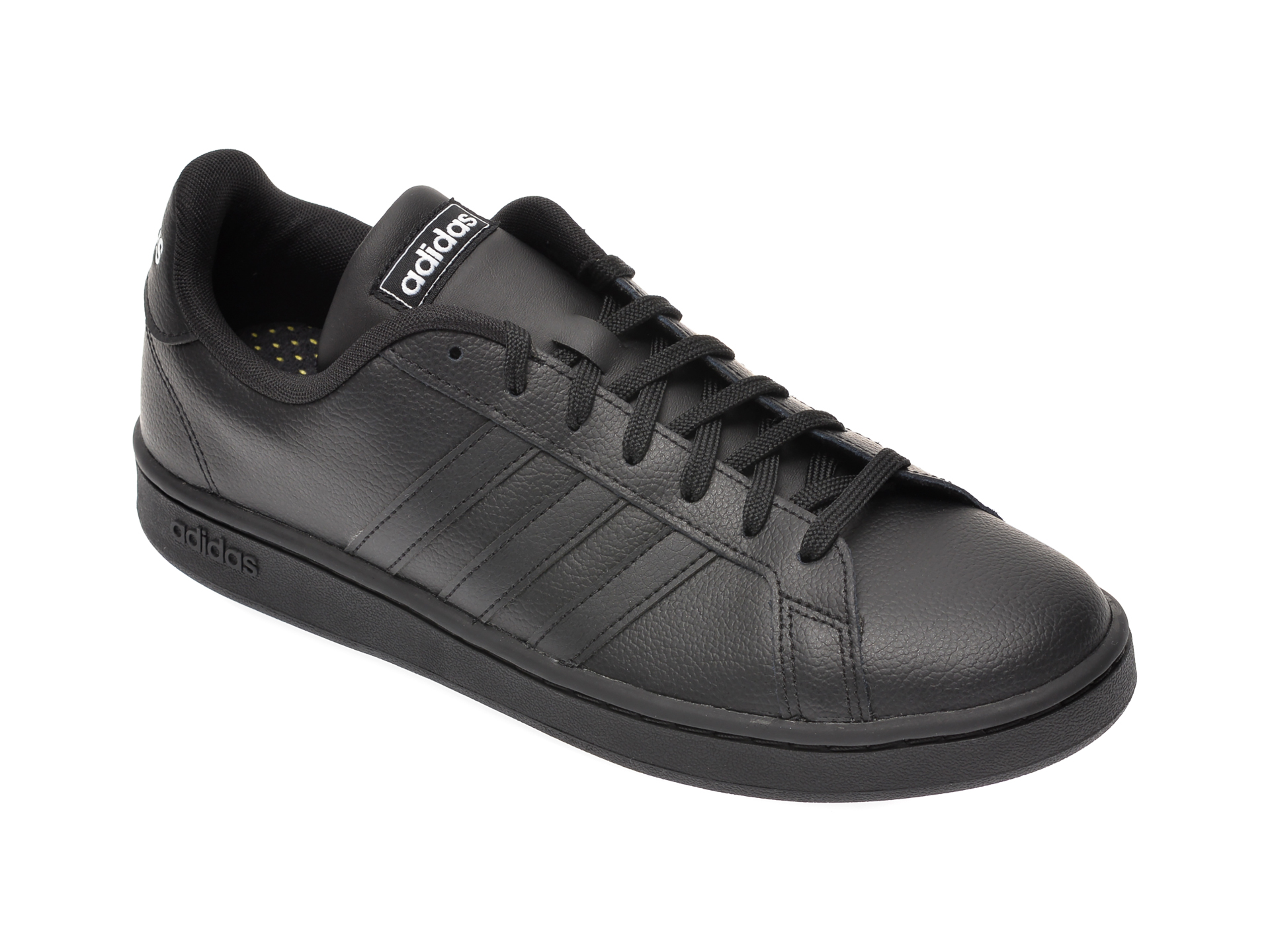 Pantofi sport ADIDAS negri, Grand Court, din piele naturala