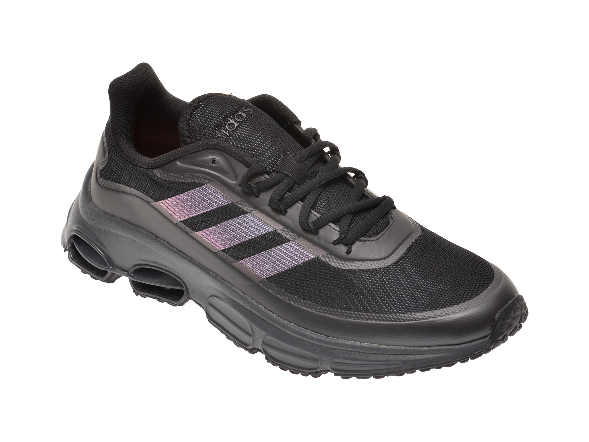 Pantofi sport ADIDAS negri, QUADCUBE, din material textil Adidas poza reduceri 2021
