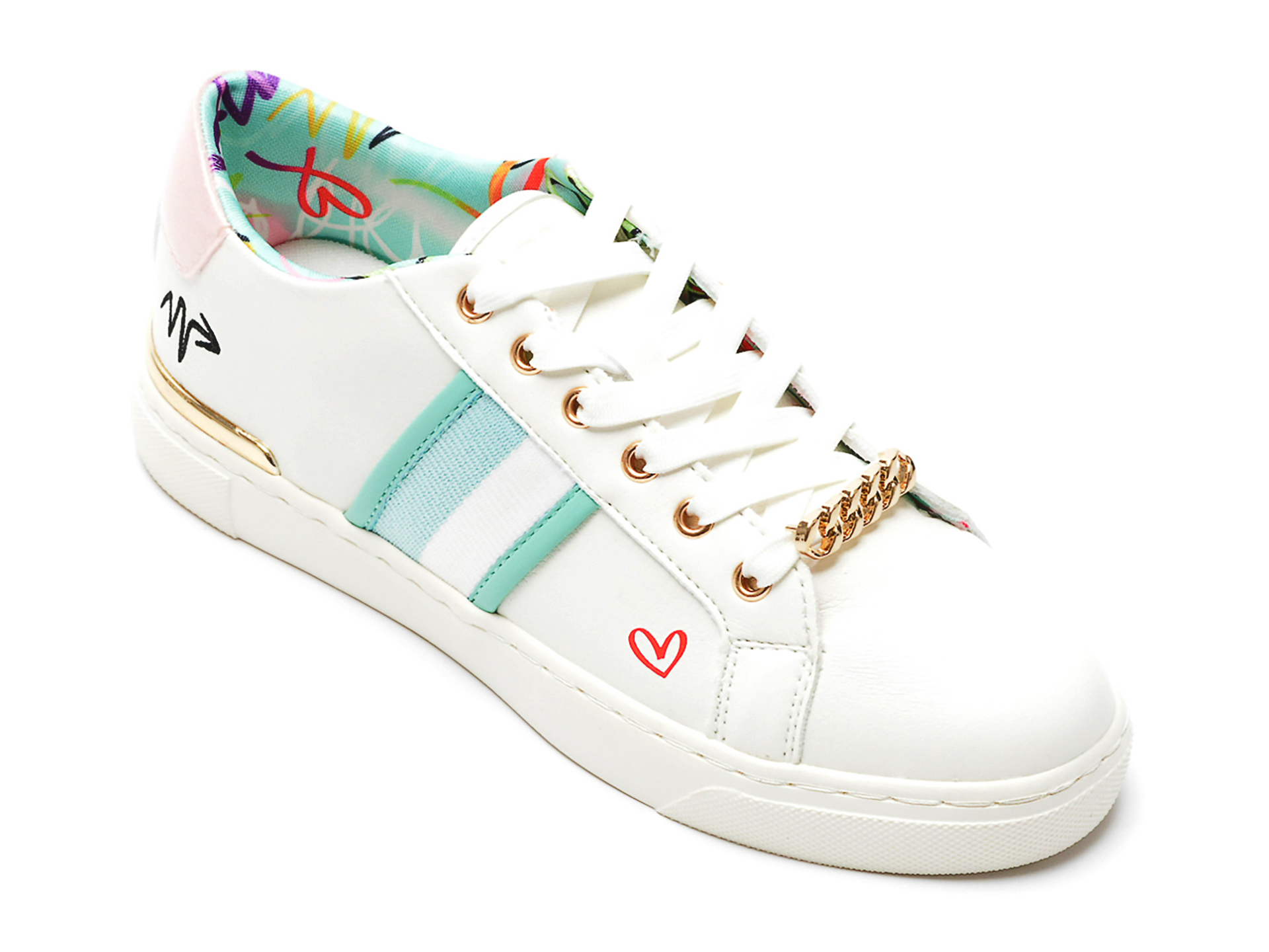 Pantofi sport ALDO albi, KWENAA110, din piele ecologica