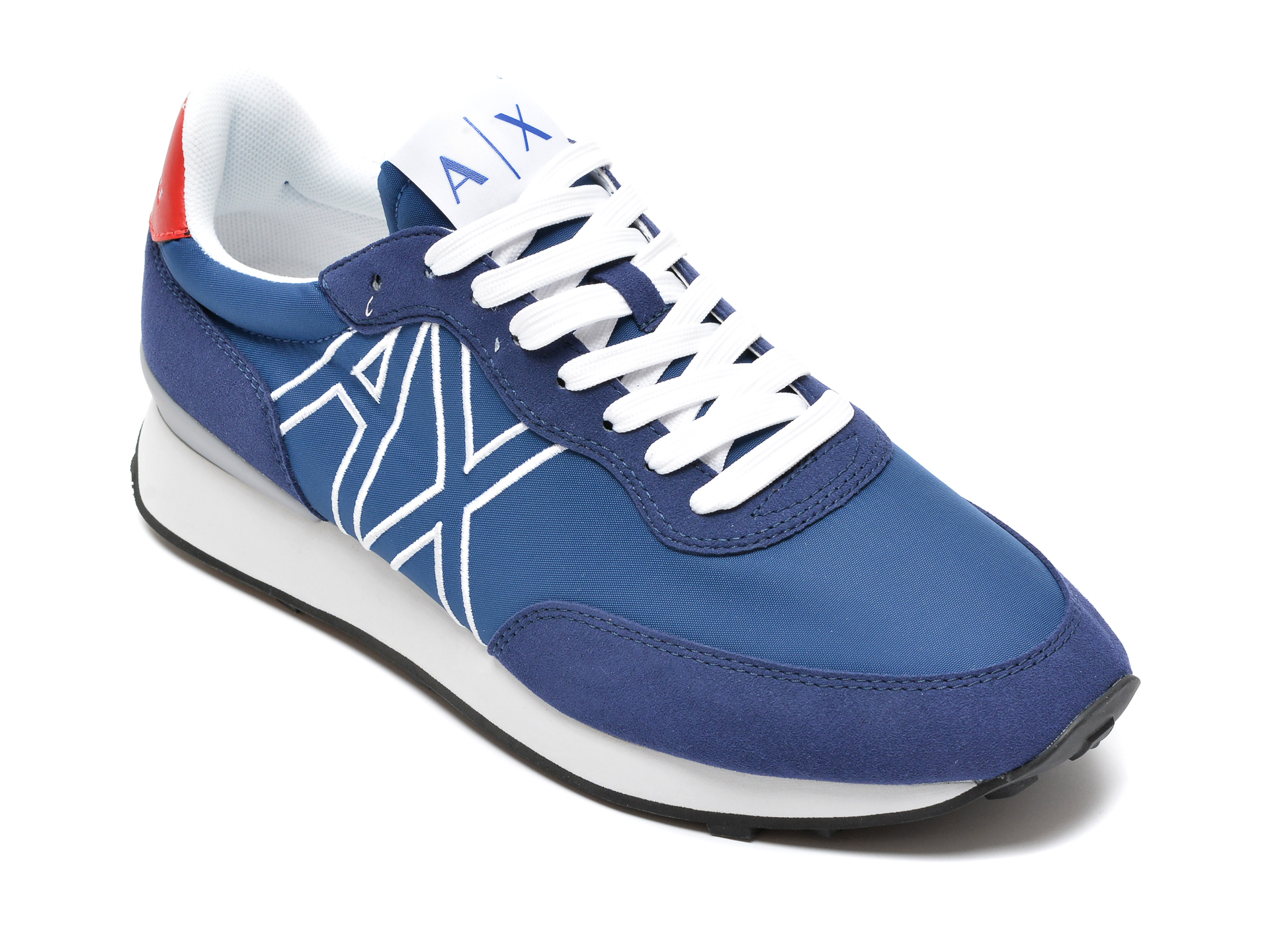 Pantofi sport ARMANI EXCHANGE albastri, XUX129, din material textil si piele ecologica imagine reduceri black friday 2021 /barbati/pantofi